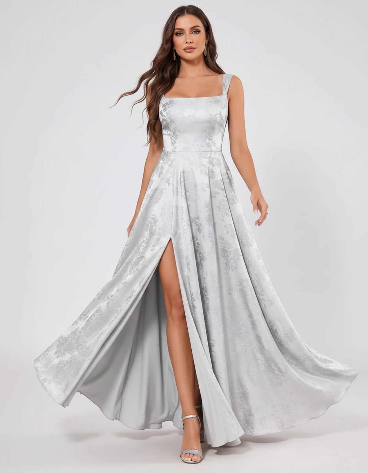 Ombrelle Maxi Dress — White | SKU: SD-34098-white-2,SD-34098-white-4,SD-34098-white-6,SD-34098-white-8,SD-34098-white-10,SD-34098-white-12,SD-34098-white-14,SD-34098-white-16,SD-34098-white-16W,SD-34098-white-18W,SD-34098-white-20W,SD-34098-white-22W