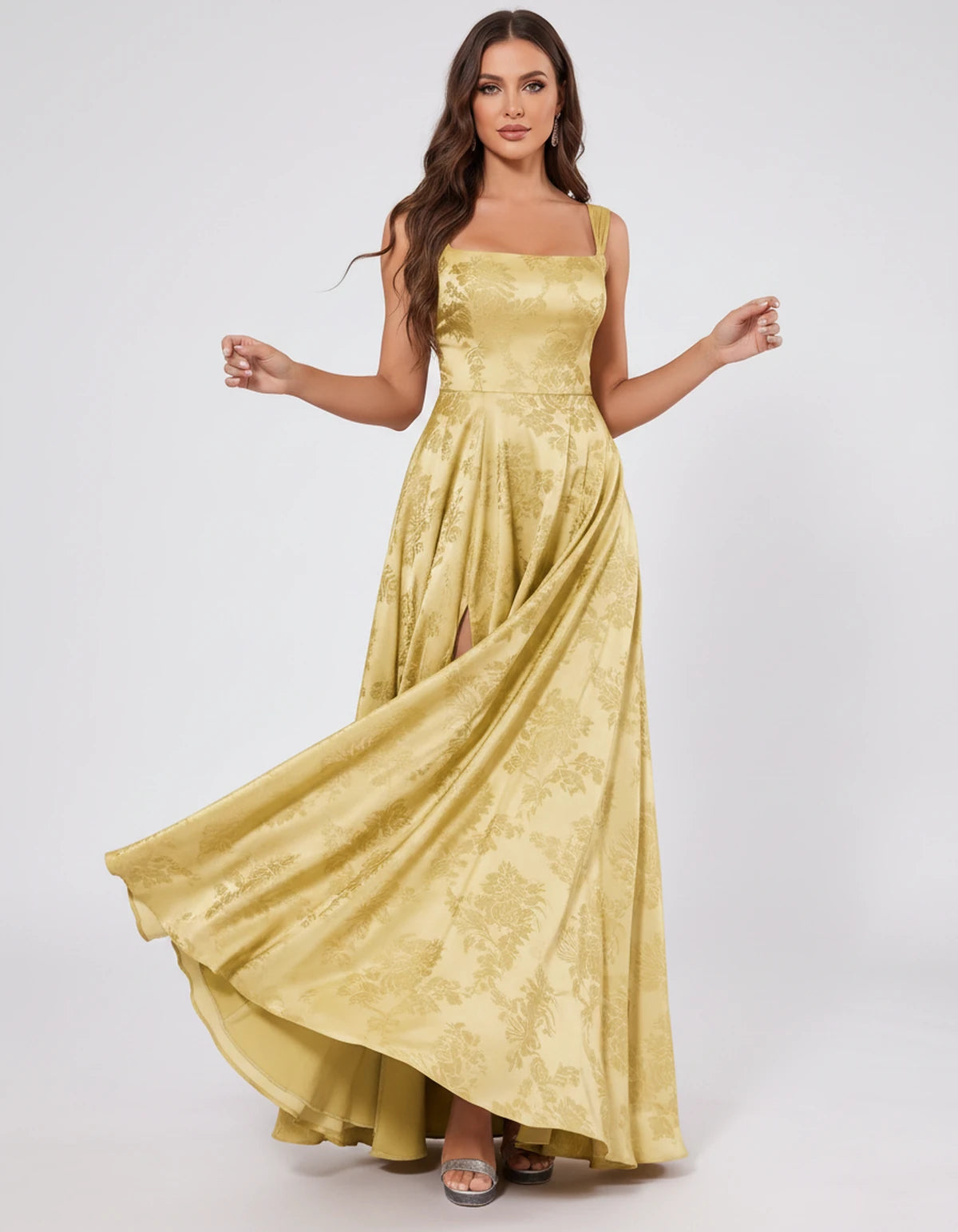 Ombrelle Maxi Dress — Yellow | SKU: SD-34098-yellow-2,SD-34098-yellow-4,SD-34098-yellow-6,SD-34098-yellow-8,SD-34098-yellow-10,SD-34098-yellow-12,SD-34098-yellow-14,SD-34098-yellow-16,SD-34098-yellow-16W,SD-34098-yellow-18W,SD-34098-yellow-20W,SD-34098-yellow-22W