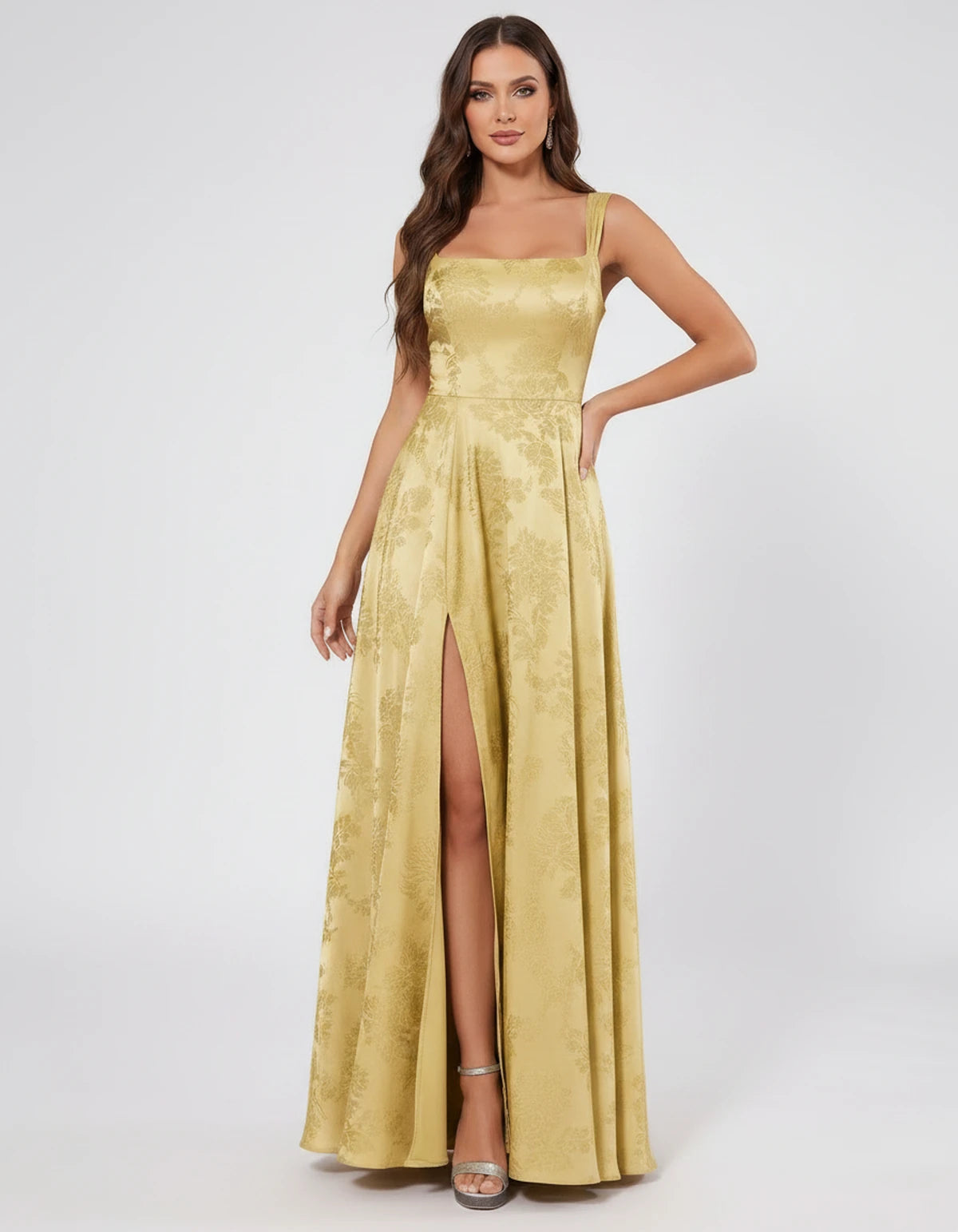 Ombrelle Maxi Dress — Yellow | SKU: SD-34098-yellow-2,SD-34098-yellow-4,SD-34098-yellow-6,SD-34098-yellow-8,SD-34098-yellow-10,SD-34098-yellow-12,SD-34098-yellow-14,SD-34098-yellow-16,SD-34098-yellow-16W,SD-34098-yellow-18W,SD-34098-yellow-20W,SD-34098-yellow-22W