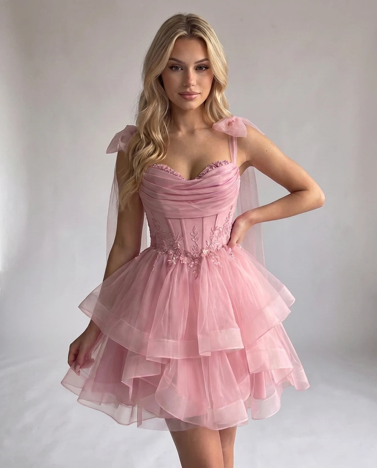 Opaline Mini Dress — Pink | SKU: SD-12029-pink-2,SD-12029-pink-4,SD-12029-pink-6,SD-12029-pink-8,SD-12029-pink-10,SD-12029-pink-12,SD-12029-pink-14,SD-12029-pink-14W,SD-12029-pink-16,SD-12029-pink-16W,SD-12029-pink-18W,SD-12029-pink-20W