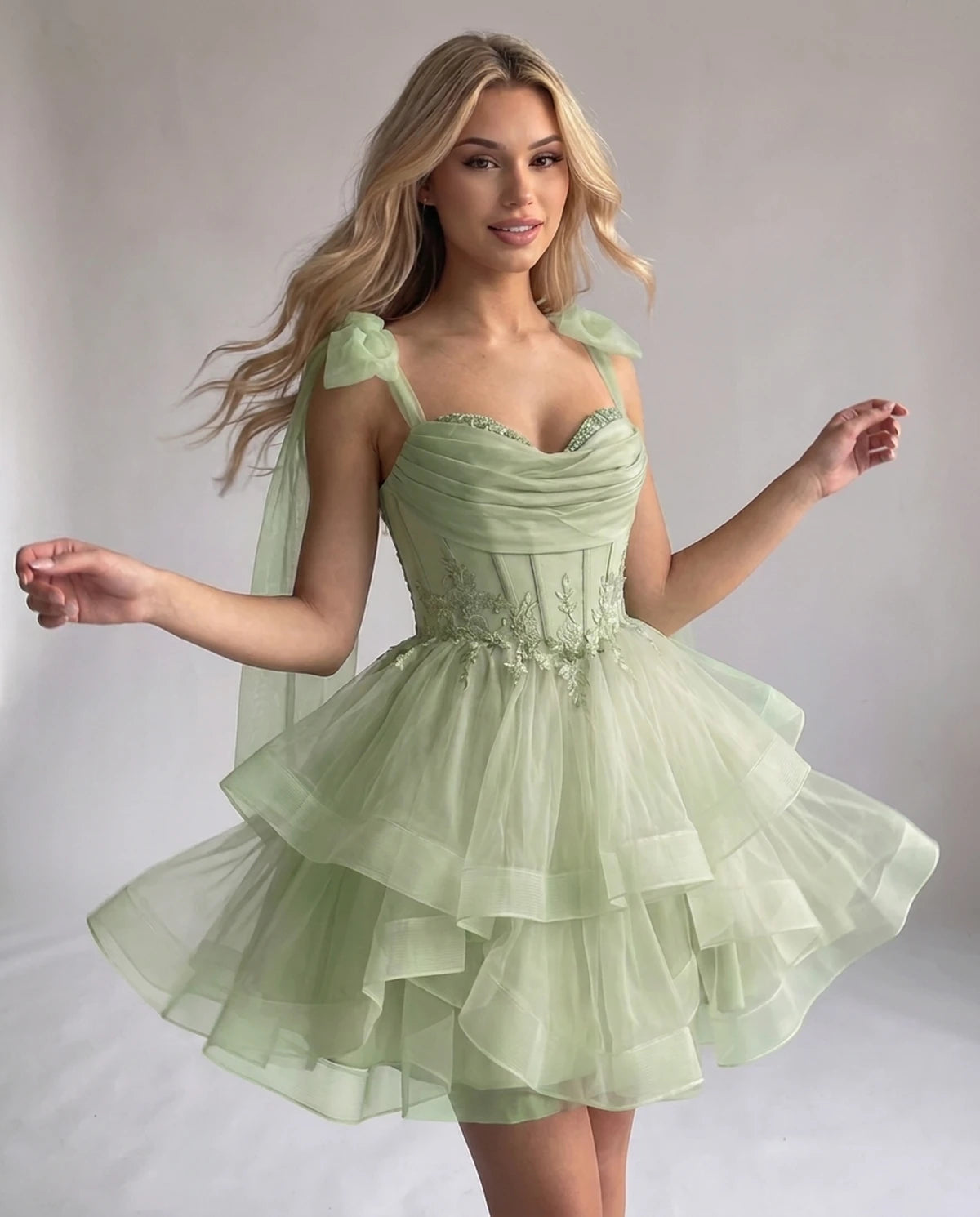 Opaline Mini Dress — Sage Green | SKU: SD-12029-sagegreen-2,SD-12029-sagegreen-4,SD-12029-sagegreen-6,SD-12029-sagegreen-8,SD-12029-sagegreen-10,SD-12029-sagegreen-12,SD-12029-sagegreen-14,SD-12029-sagegreen-14W,SD-12029-sagegreen-16,SD-12029-sagegreen-16W,SD-12029-sagegreen-18W,SD-12029-sagegreen-20W