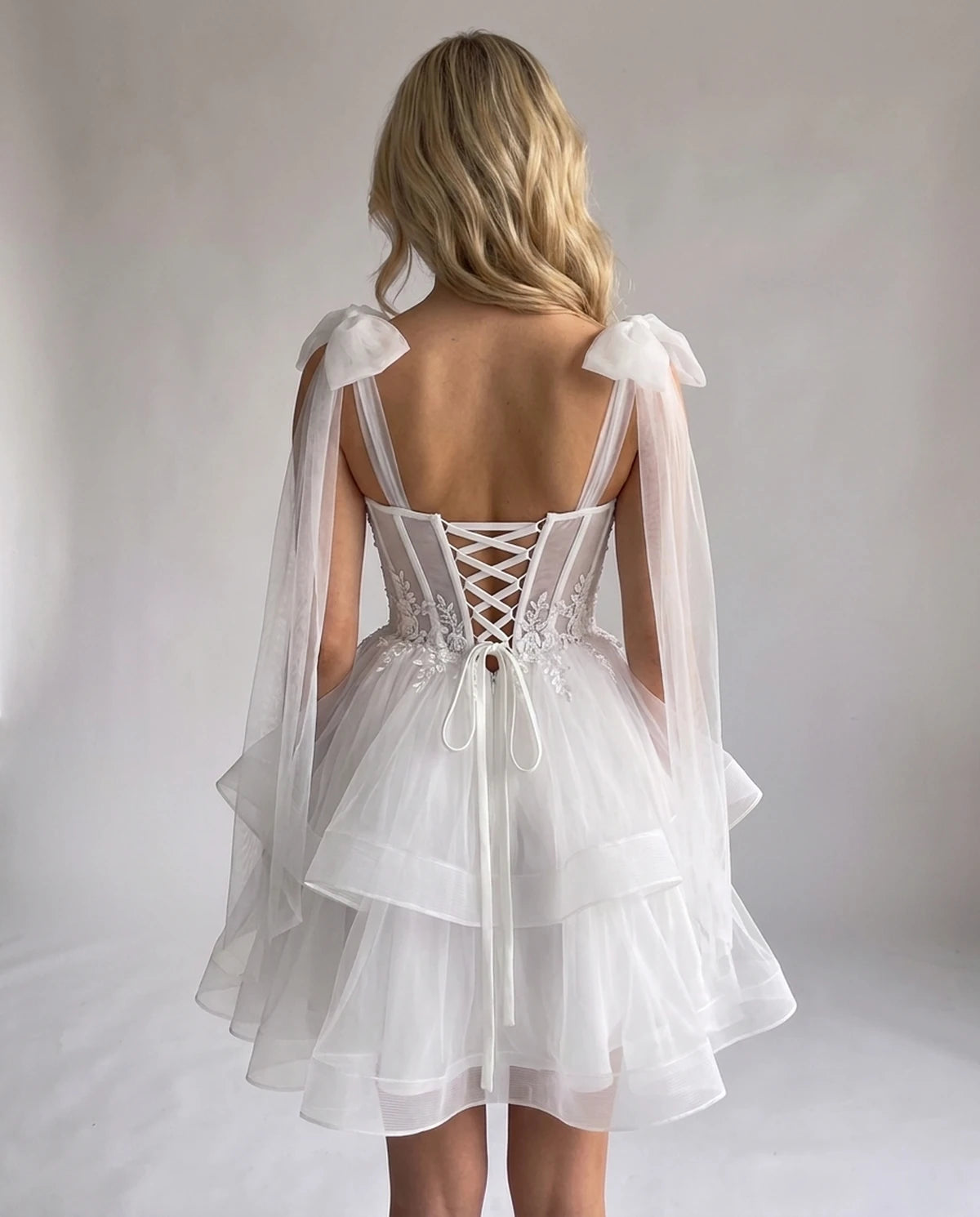 Opaline Mini Dress — White | SKU: SD-12029-white-2,SD-12029-white-4,SD-12029-white-6,SD-12029-white-8,SD-12029-white-10,SD-12029-white-12,SD-12029-white-14,SD-12029-white-14W,SD-12029-white-16,SD-12029-white-16W,SD-12029-white-18W,SD-12029-white-20W