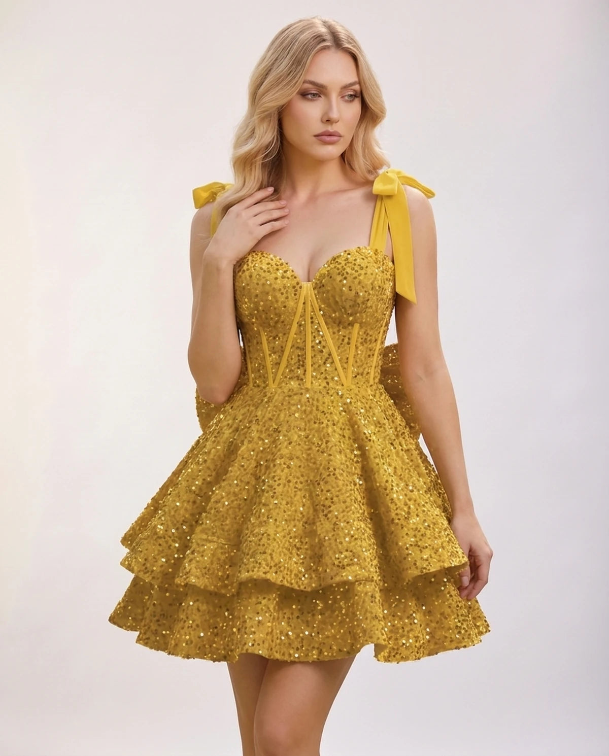 Orabelle Mini Dress — Gold | SKU: SD-63618-gold-2,SD-63618-gold-4,SD-63618-gold-6,SD-63618-gold-8,SD-63618-gold-10,SD-63618-gold-12,SD-63618-gold-14,SD-63618-gold-16,SD-63618-gold-16W,SD-63618-gold-18W,SD-63618-gold-20W,SD-63618-gold-22W