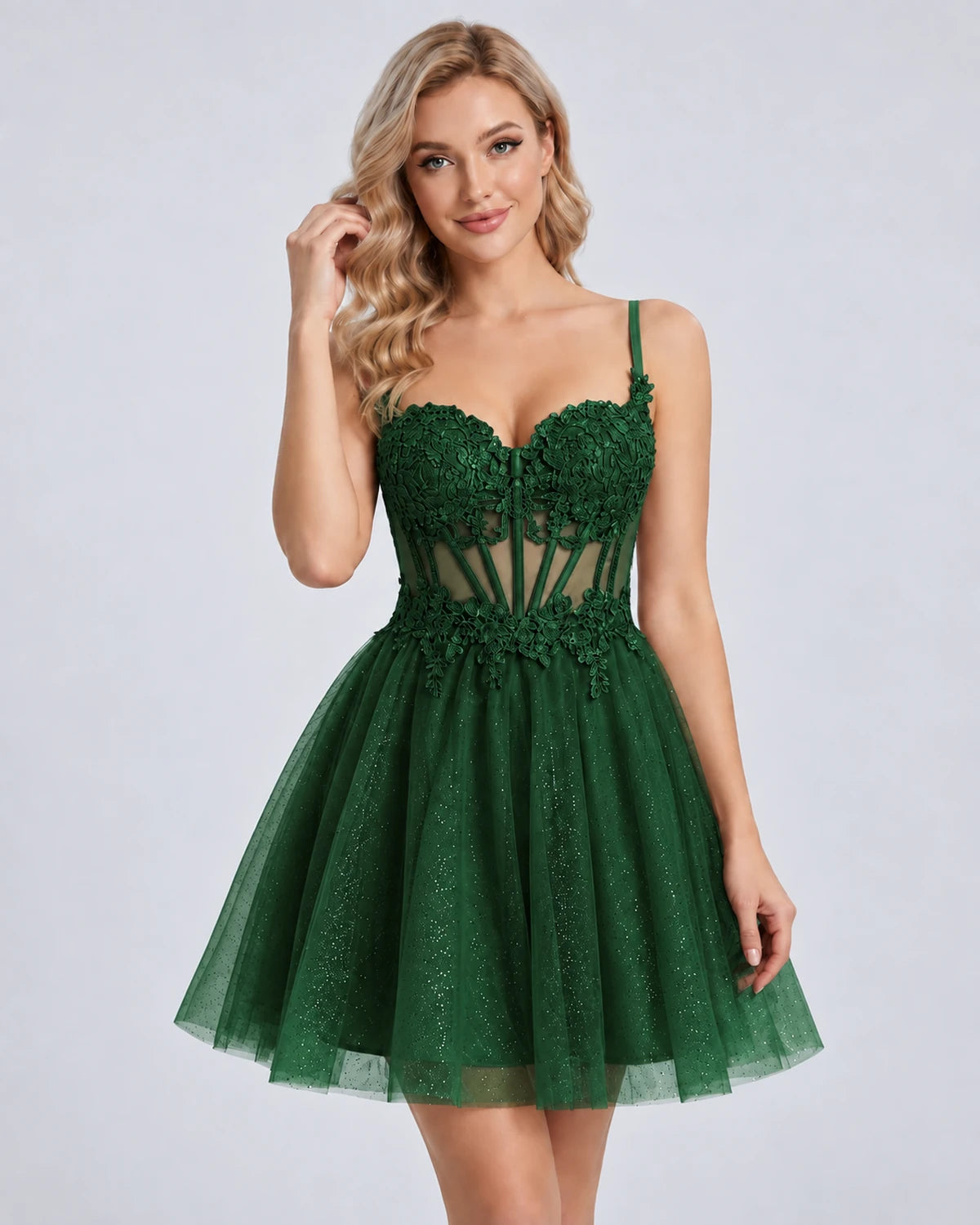 Orchidea Mini Dress — Emerald Green | SKU: SD-72230-emeraldgreen-2,SD-72230-emeraldgreen-4,SD-72230-emeraldgreen-6,SD-72230-emeraldgreen-8,SD-72230-emeraldgreen-10,SD-72230-emeraldgreen-12,SD-72230-emeraldgreen-14,SD-72230-emeraldgreen-16,SD-72230-emeraldgreen-16W,SD-72230-emeraldgreen-18W,SD-72230-emeraldgreen-20W,SD-72230-emeraldgreen-22W