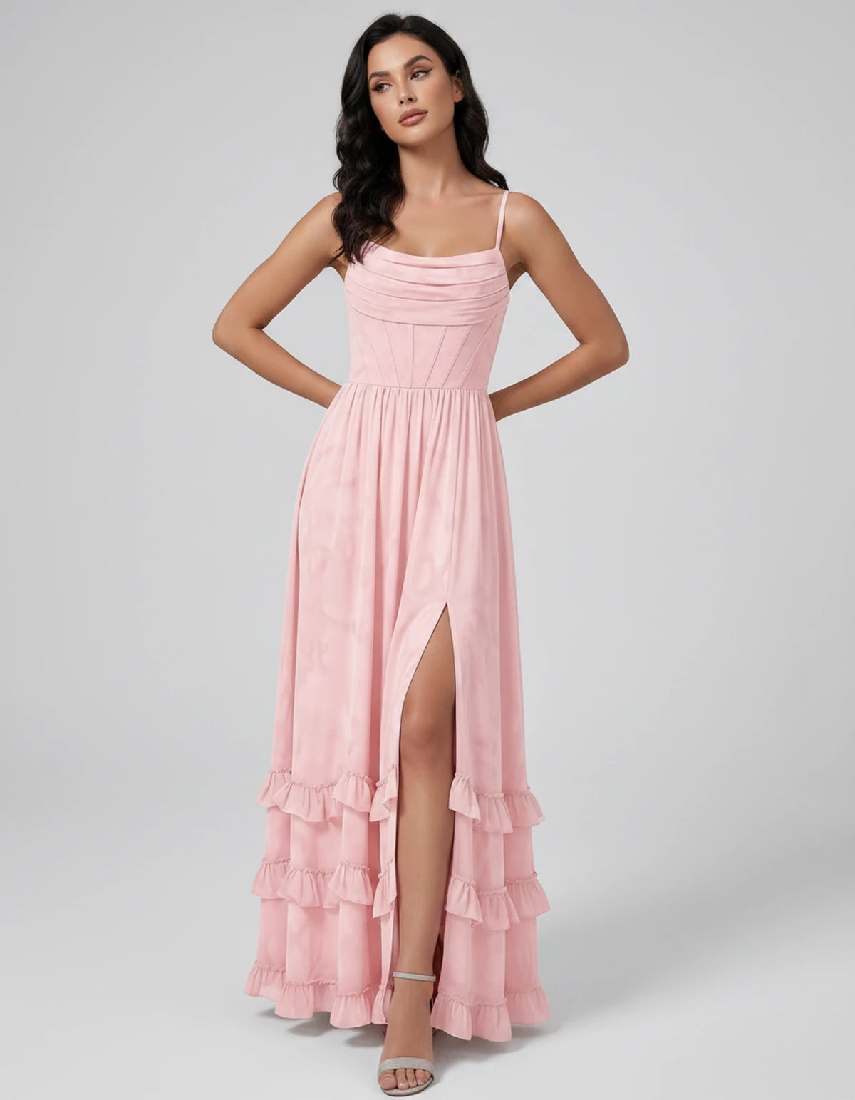 Oriane Maxi Dress — Blush | SKU: SD-04920-blush-2,SD-04920-blush-4,SD-04920-blush-6,SD-04920-blush-8,SD-04920-blush-10,SD-04920-blush-12,SD-04920-blush-14,SD-04920-blush-16,SD-04920-blush-16W,SD-04920-blush-18W,SD-04920-blush-20W