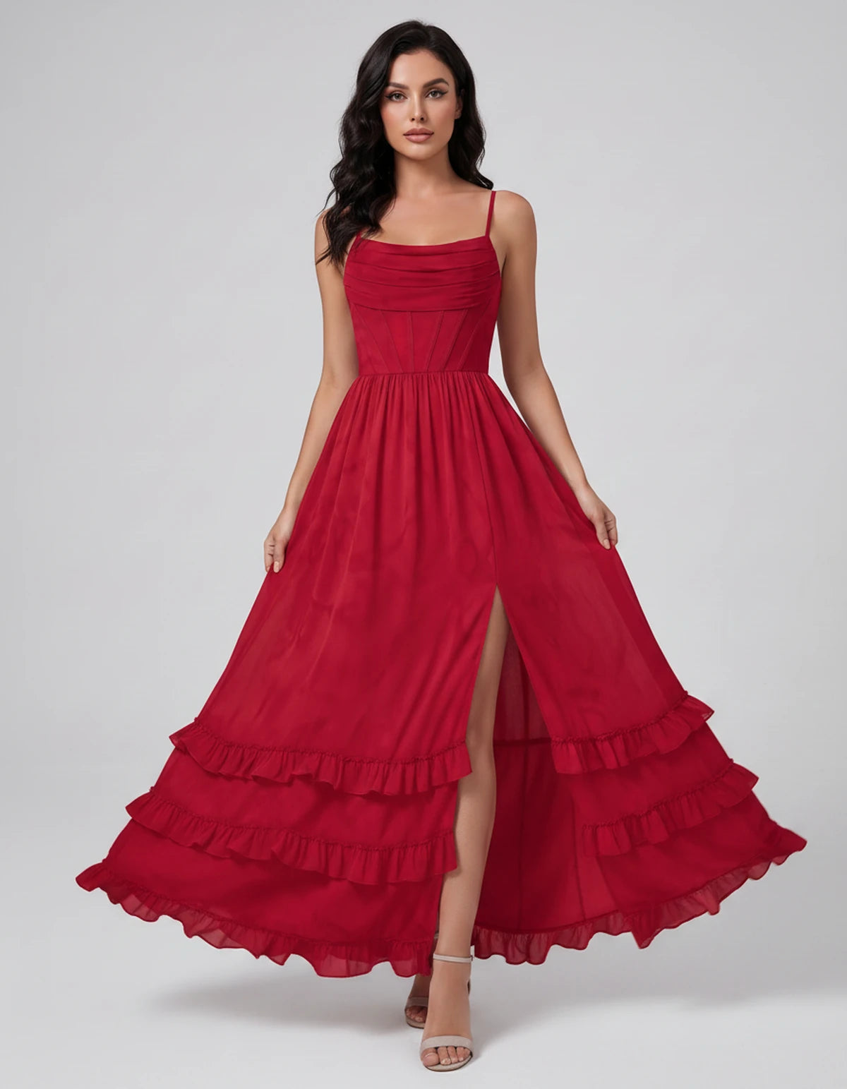 Oriane Maxi Dress — Red | SKU: SD-04920-red-2,SD-04920-red-4,SD-04920-red-6,SD-04920-red-8,SD-04920-red-10,SD-04920-red-12,SD-04920-red-14,SD-04920-red-16,SD-04920-red-16W,SD-04920-red-18W,SD-04920-red-20W