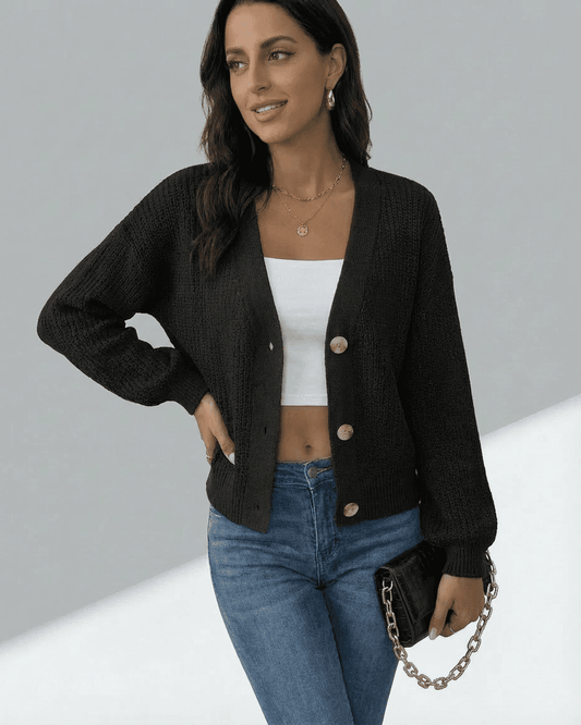 Orion Cardigan by SLIMONA - Long sleeve V-neck knitwear for a polished everyday look.