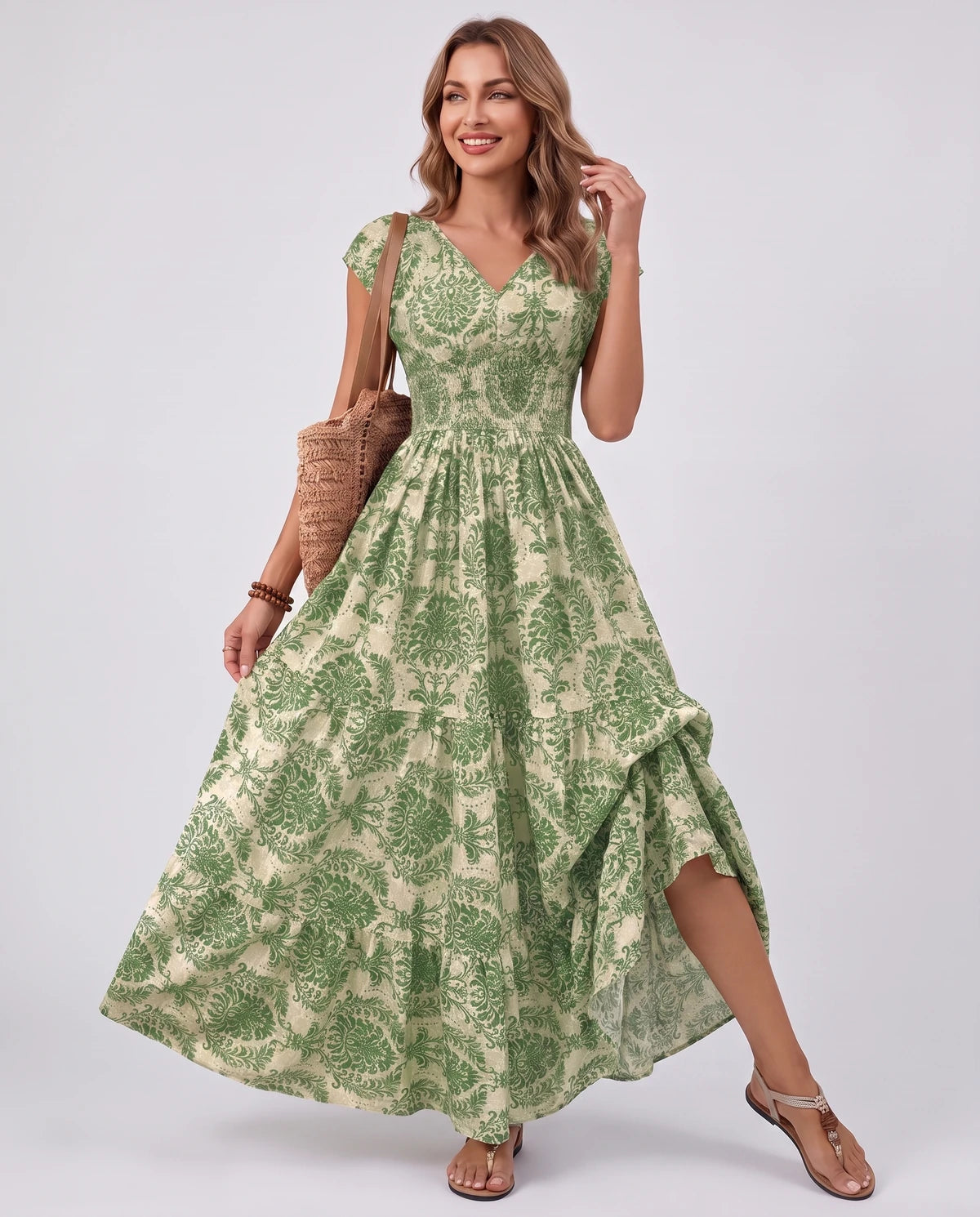 Ostara Maxi Dress — Army Green | SKU: SD-96607-armygreen-XS,SD-96607-armygreen-S,SD-96607-armygreen-M,SD-96607-armygreen-L,SD-96607-armygreen-XL,SD-96607-armygreen-2XL
