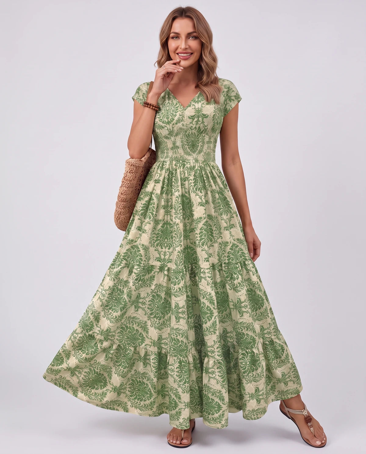Ostara Maxi Dress — Army Green | SKU: SD-96607-armygreen-XS,SD-96607-armygreen-S,SD-96607-armygreen-M,SD-96607-armygreen-L,SD-96607-armygreen-XL,SD-96607-armygreen-2XL