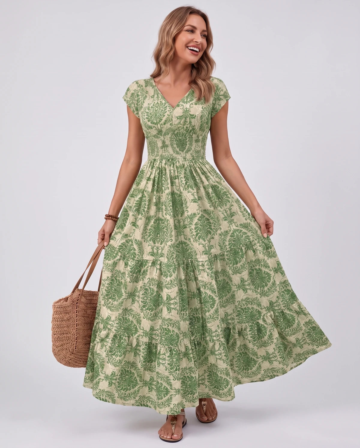Ostara Maxi Dress — Army Green | SKU: SD-96607-armygreen-XS,SD-96607-armygreen-S,SD-96607-armygreen-M,SD-96607-armygreen-L,SD-96607-armygreen-XL,SD-96607-armygreen-2XL