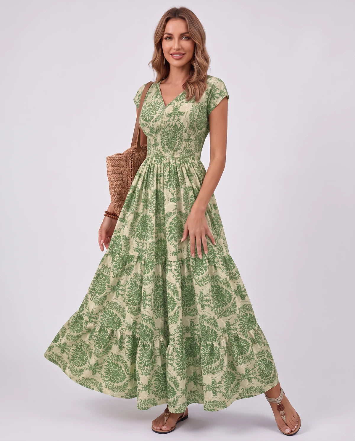 Ostara Maxi Dress — Army Green | SKU: SD-96607-armygreen-XS,SD-96607-armygreen-S,SD-96607-armygreen-M,SD-96607-armygreen-L,SD-96607-armygreen-XL,SD-96607-armygreen-2XL