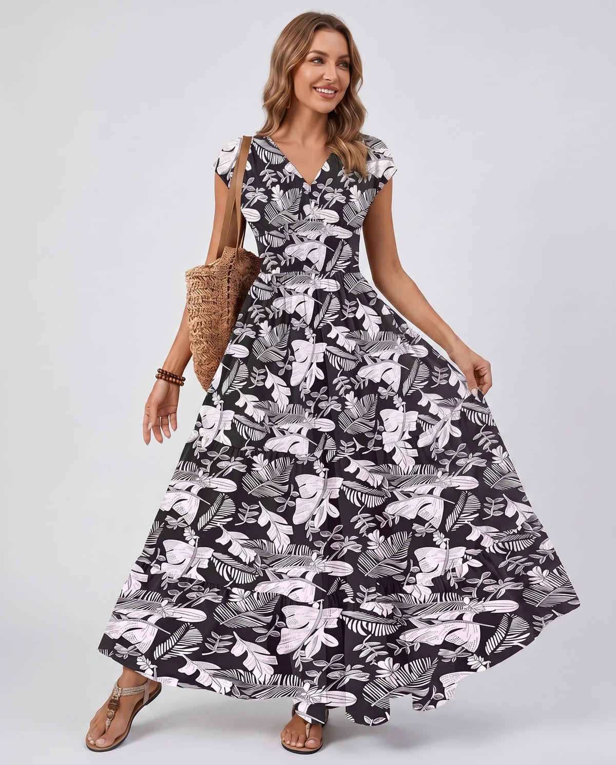 Ostara Maxi Dress — Black | SKU: SD-96607-black-XS,SD-96607-black-S,SD-96607-black-M,SD-96607-black-L,SD-96607-black-XL,SD-96607-black-2XL