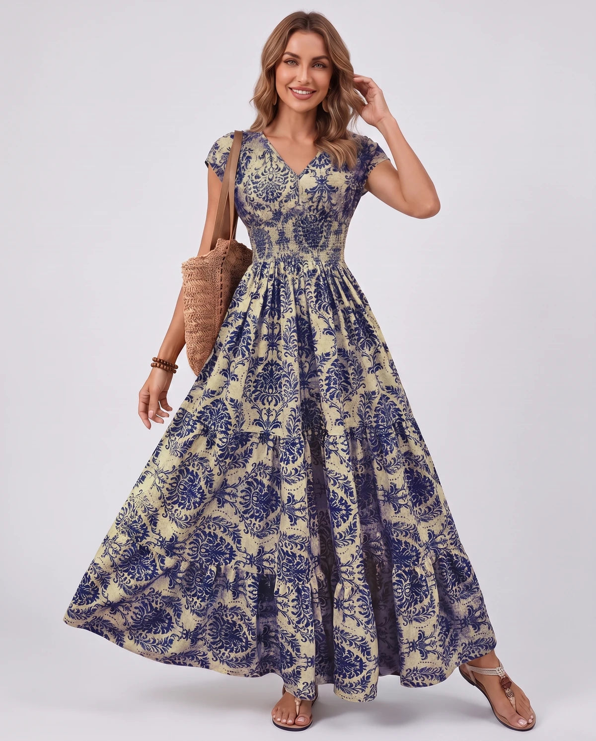 Ostara Maxi Dress — Deep Blue | SKU: SD-96607-deepblue-XS,SD-96607-deepblue-S,SD-96607-deepblue-M,SD-96607-deepblue-L,SD-96607-deepblue-XL,SD-96607-deepblue-2XL