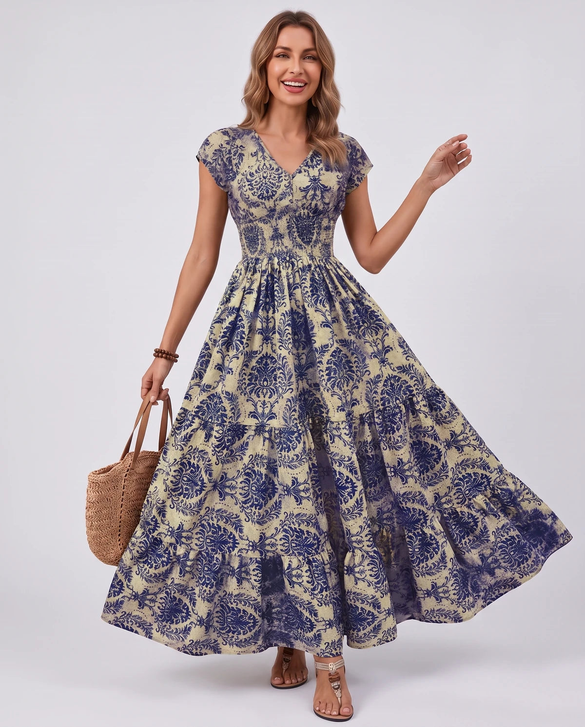 Ostara Maxi Dress — Deep Blue | SKU: SD-96607-deepblue-XS,SD-96607-deepblue-S,SD-96607-deepblue-M,SD-96607-deepblue-L,SD-96607-deepblue-XL,SD-96607-deepblue-2XL