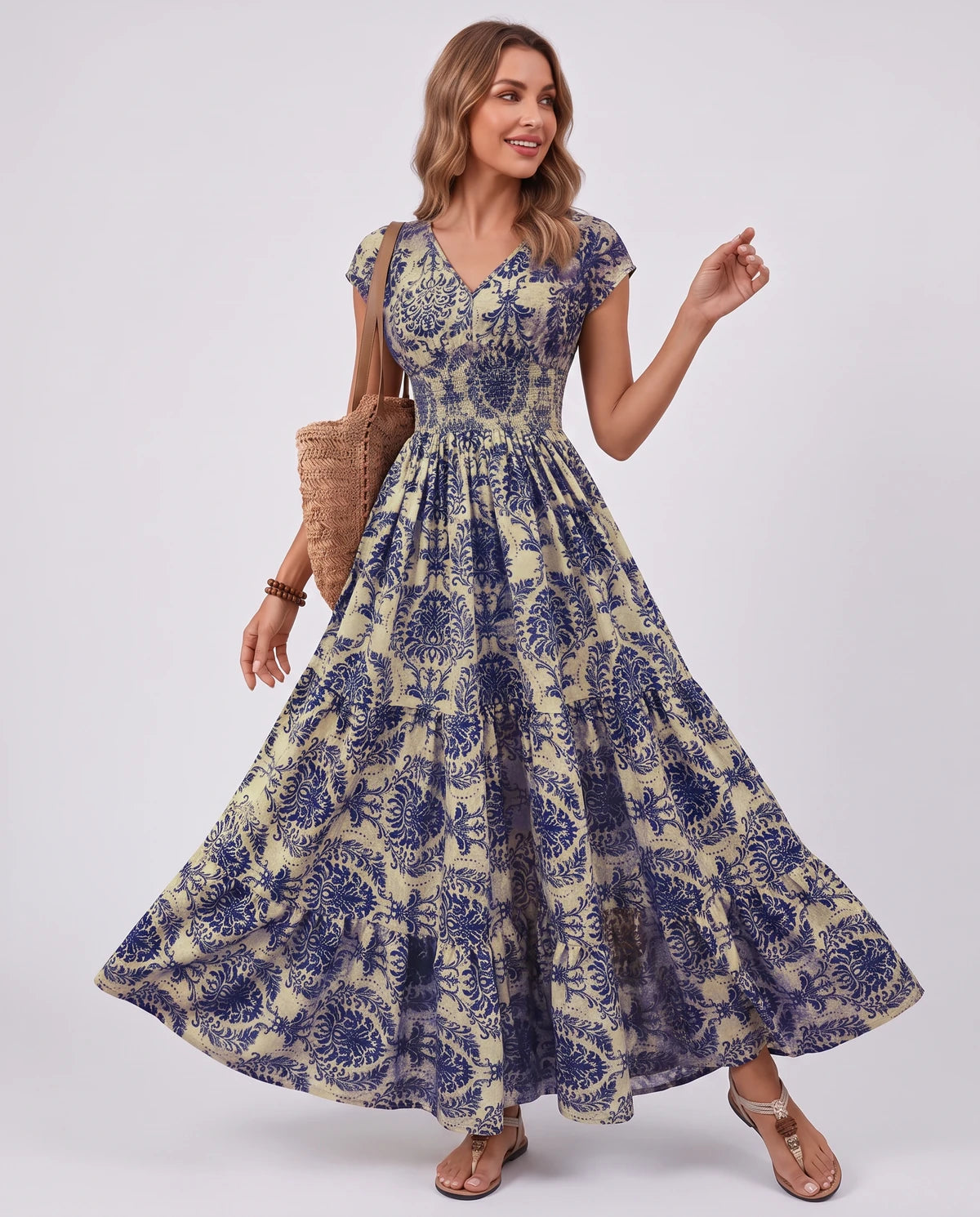 Ostara Maxi Dress — Deep Blue | SKU: SD-96607-deepblue-XS,SD-96607-deepblue-S,SD-96607-deepblue-M,SD-96607-deepblue-L,SD-96607-deepblue-XL,SD-96607-deepblue-2XL