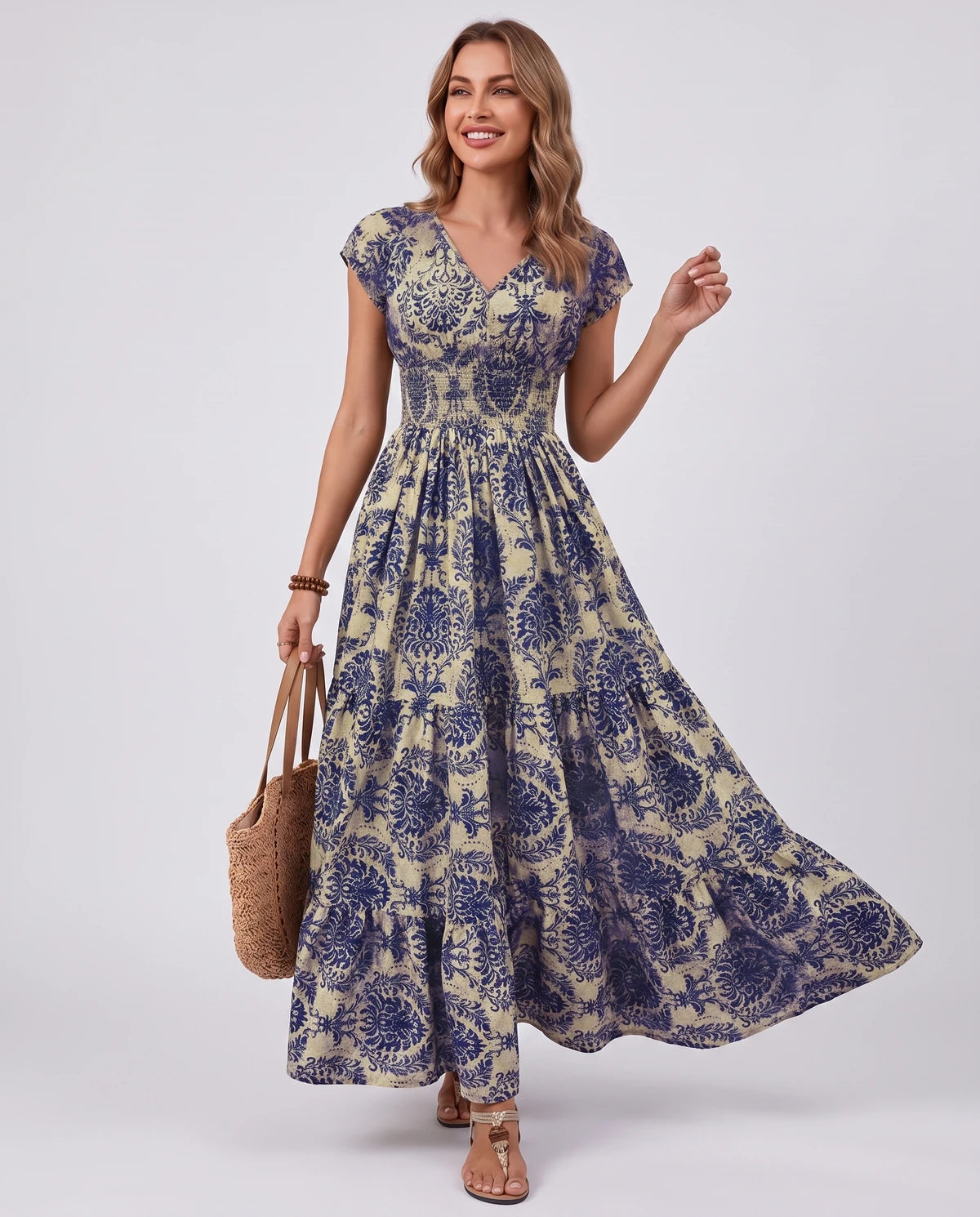 Ostara Maxi Dress — Deep Blue | SKU: SD-96607-deepblue-XS,SD-96607-deepblue-S,SD-96607-deepblue-M,SD-96607-deepblue-L,SD-96607-deepblue-XL,SD-96607-deepblue-2XL