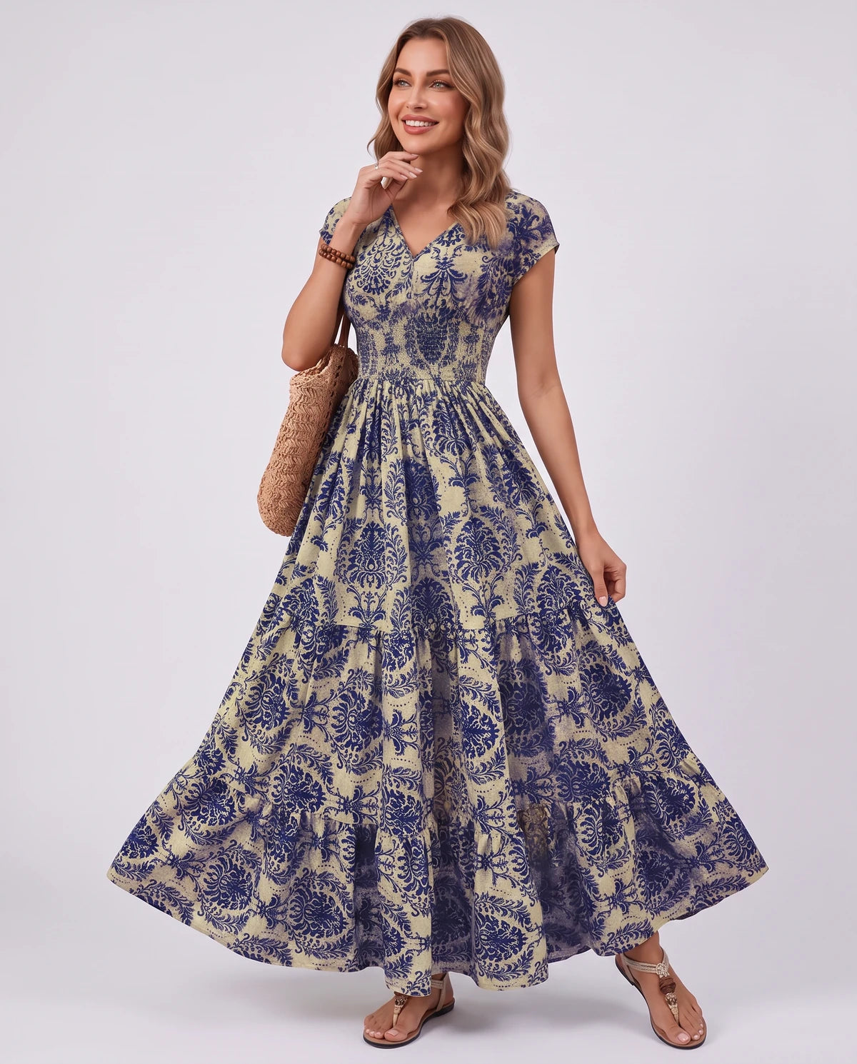 Ostara Maxi Dress — Deep Blue | SKU: SD-96607-deepblue-XS,SD-96607-deepblue-S,SD-96607-deepblue-M,SD-96607-deepblue-L,SD-96607-deepblue-XL,SD-96607-deepblue-2XL