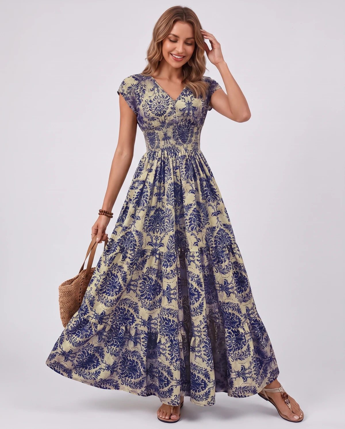 Ostara Maxi Dress — Deep Blue | SKU: SD-96607-deepblue-XS,SD-96607-deepblue-S,SD-96607-deepblue-M,SD-96607-deepblue-L,SD-96607-deepblue-XL,SD-96607-deepblue-2XL