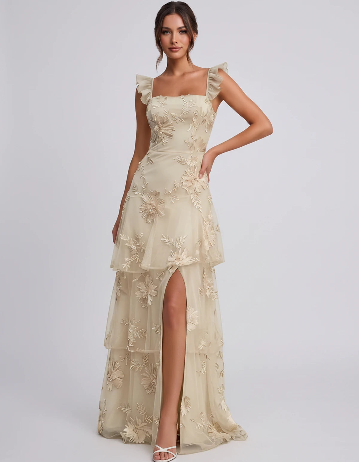 Palermo Maxi Dress — Champagne | SKU: SD-68801-champagne-2,SD-68801-champagne-4,SD-68801-champagne-6,SD-68801-champagne-8,SD-68801-champagne-10,SD-68801-champagne-12,SD-68801-champagne-14,SD-68801-champagne-16,SD-68801-champagne-16 Plus,SD-68801-champagne-20 Plus,SD-68801-champagne-20W,SD-68801-champagne-22W