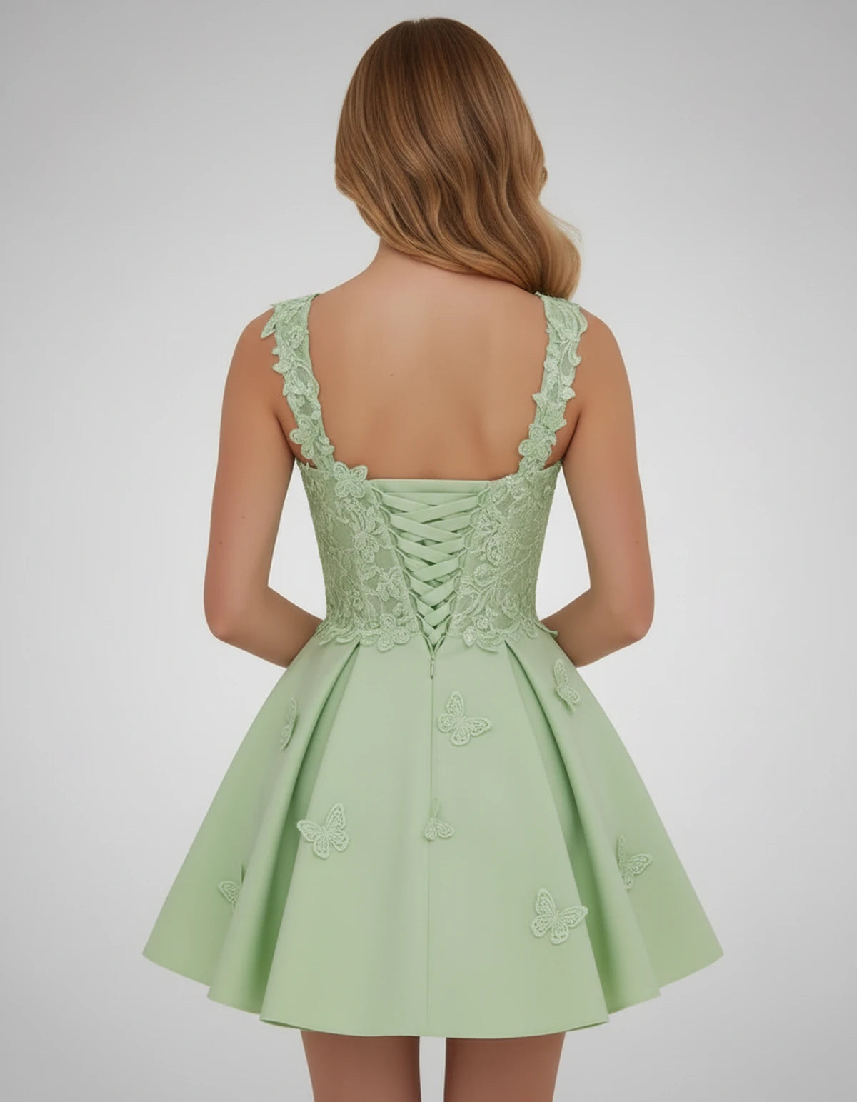 Papillon Mini Dress — Sage | SKU: SD-77123-sage-2,SD-77123-sage-4,SD-77123-sage-6,SD-77123-sage-8,SD-77123-sage-10,SD-77123-sage-12,SD-77123-sage-14,SD-77123-sage-14W,SD-77123-sage-16,SD-77123-sage-16W,SD-77123-sage-18W,SD-77123-sage-20W