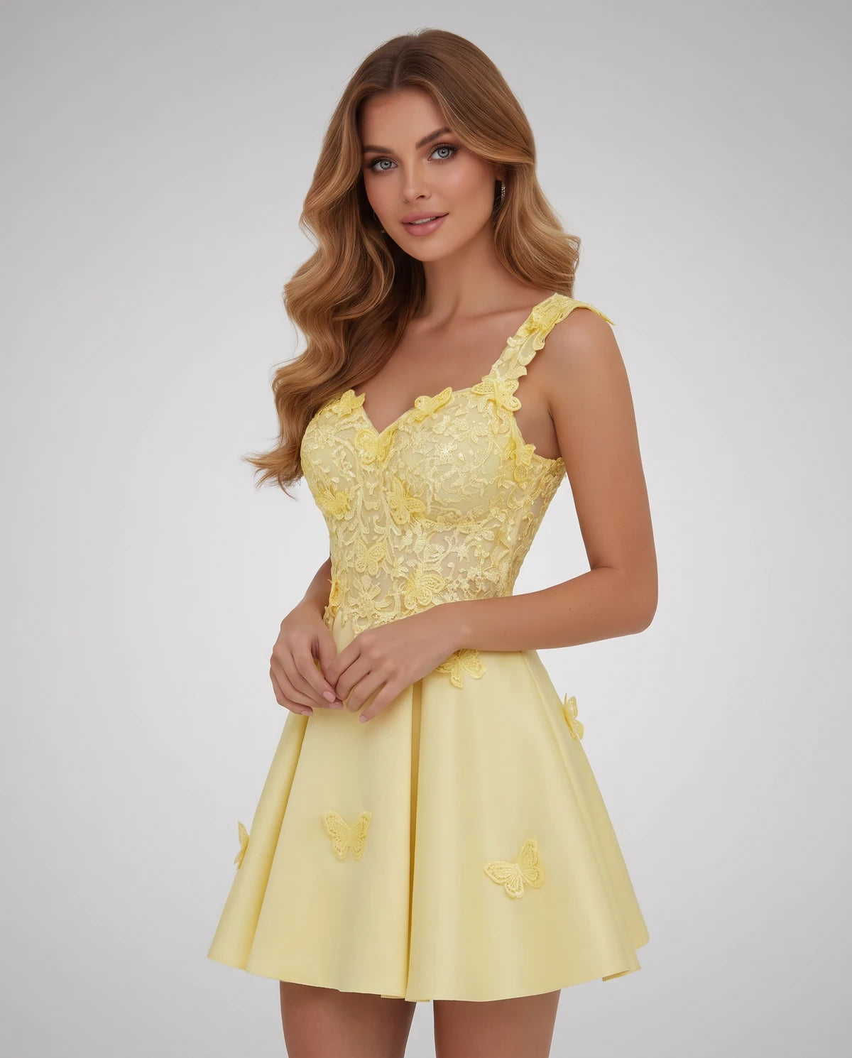 Papillon Mini Dress — Yellow