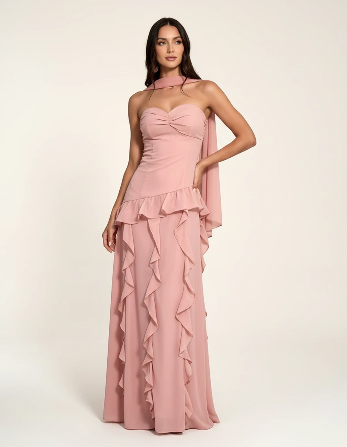 Parthenia Maxi Dress — Dusty Pink | SKU: SD-69572-dustypink-XS,SD-69572-dustypink-S,SD-69572-dustypink-M,SD-69572-dustypink-L,SD-69572-dustypink-XL,SD-69572-dustypink-2XL