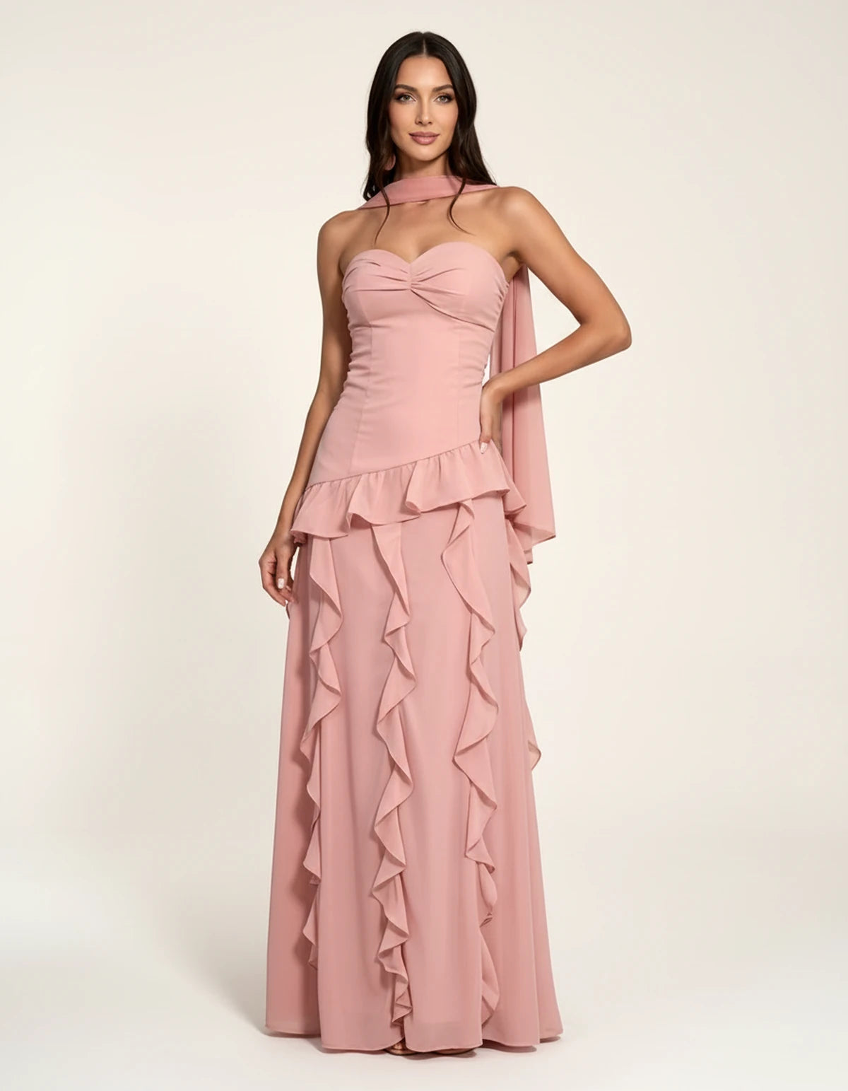 Parthenia Maxi Dress — Dusty Pink | SKU: SD-69572-dustypink-XS,SD-69572-dustypink-S,SD-69572-dustypink-M,SD-69572-dustypink-L,SD-69572-dustypink-XL,SD-69572-dustypink-2XL