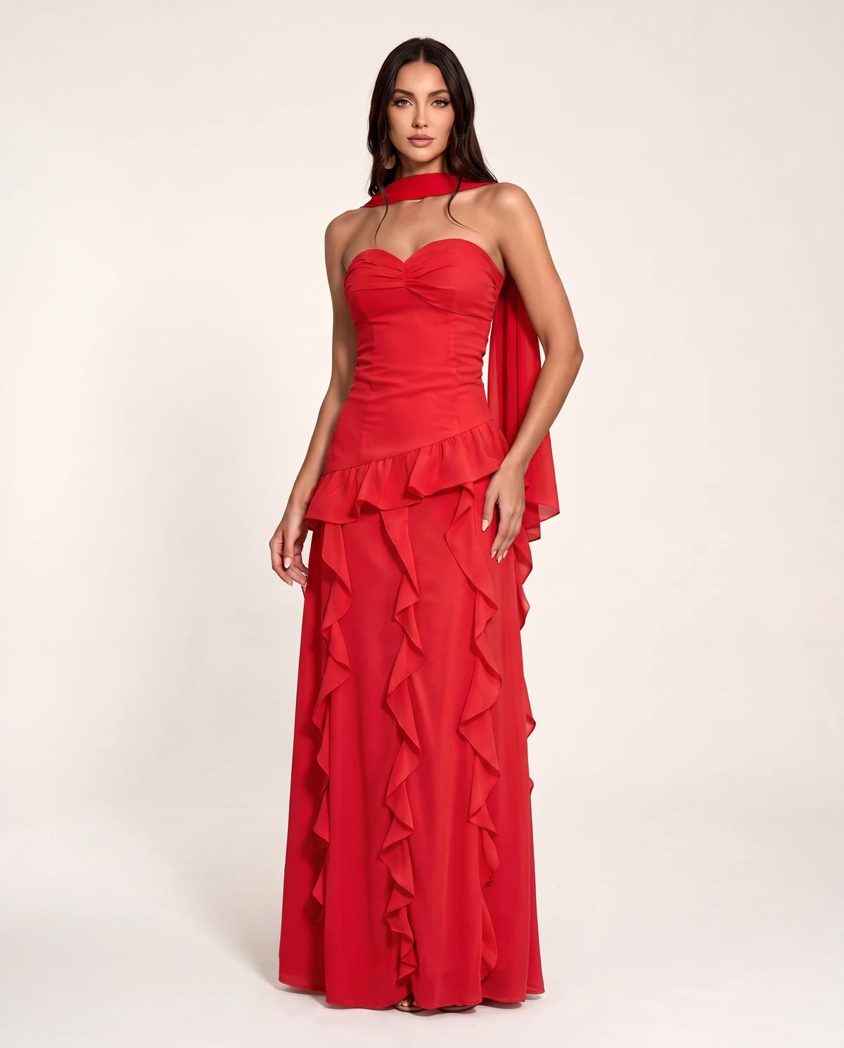Parthenia Maxi Dress — Red