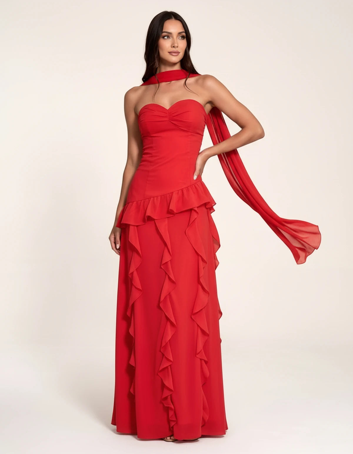 Parthenia Maxi Dress — Red | SKU: SD-69572-red-XS,SD-69572-red-S,SD-69572-red-M,SD-69572-red-L,SD-69572-red-XL,SD-69572-red-2XL