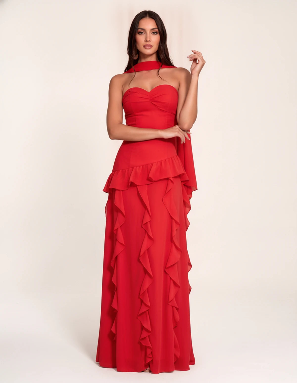 Parthenia Maxi Dress — Red | SKU: SD-69572-red-XS,SD-69572-red-S,SD-69572-red-M,SD-69572-red-L,SD-69572-red-XL,SD-69572-red-2XL