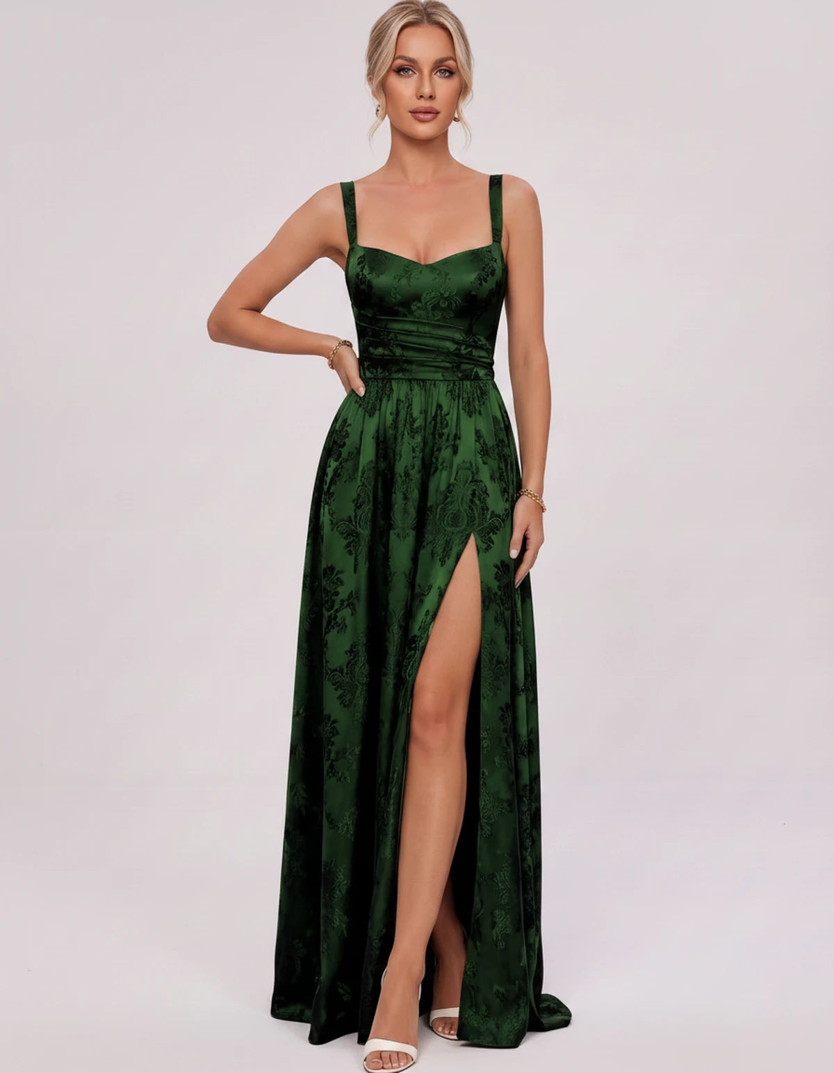 Pasadena Midi Dresses — Emerald | SKU: SD-73317-emerald-2,SD-73317-emerald-4,SD-73317-emerald-6,SD-73317-emerald-8,SD-73317-emerald-10,SD-73317-emerald-12,SD-73317-emerald-14,SD-73317-emerald-16,SD-73317-emerald-16W,SD-73317-emerald-18W,SD-73317-emerald-20W,SD-73317-emerald-22W