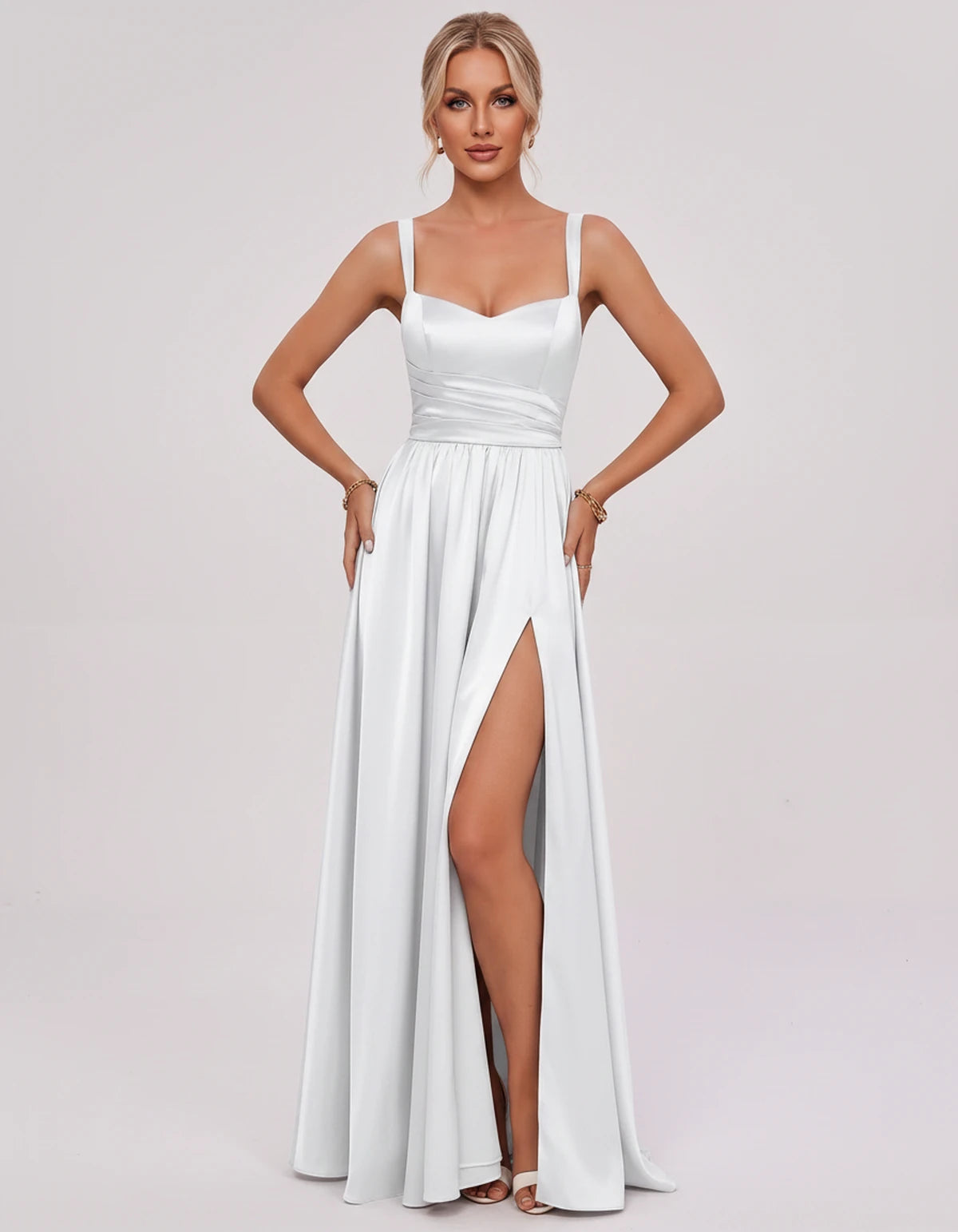 Pasadena Midi Dresses — White | SKU: SD-73317-white-2,SD-73317-white-4,SD-73317-white-6,SD-73317-white-8,SD-73317-white-10,SD-73317-white-12,SD-73317-white-14,SD-73317-white-16,SD-73317-white-16W,SD-73317-white-18W,SD-73317-white-20W,SD-73317-white-22W