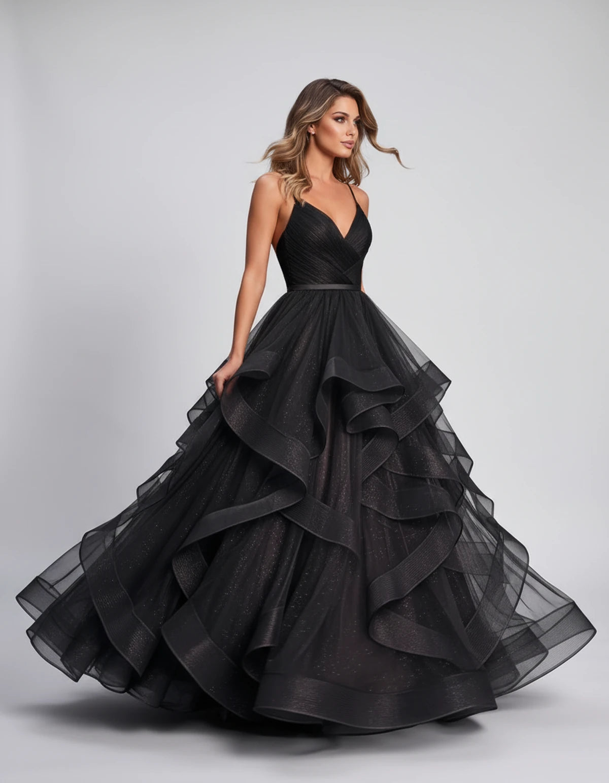 Pastorale Maxi Dress — Black | SKU: SD-72195-black-XS,SD-72195-black-S,SD-72195-black-M,SD-72195-black-L,SD-72195-black-XL,SD-72195-black-2XL