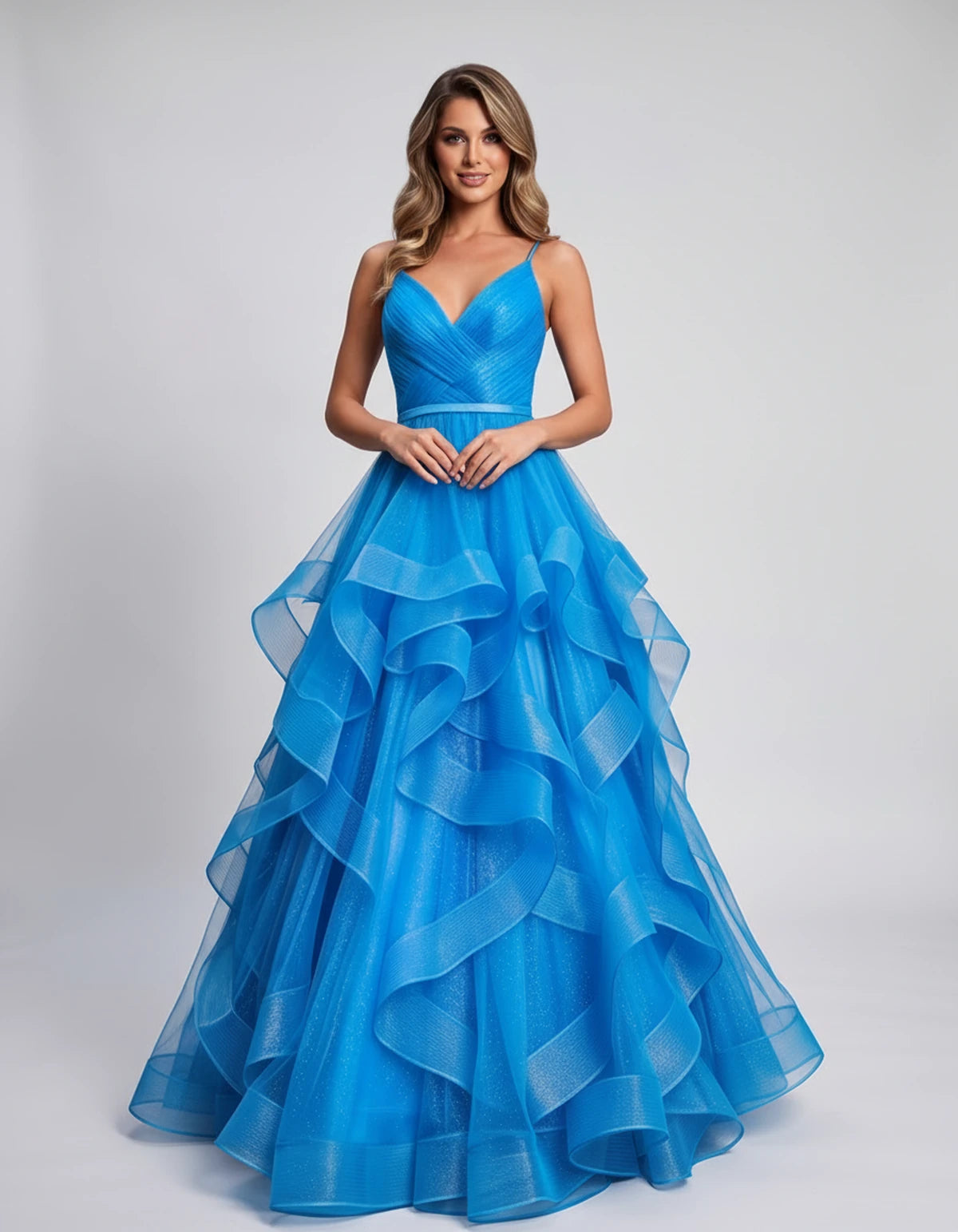 Pastorale Maxi Dress — Blue | SKU: SD-72195-blue-XS,SD-72195-blue-S,SD-72195-blue-M,SD-72195-blue-L,SD-72195-blue-XL,SD-72195-blue-2XL
