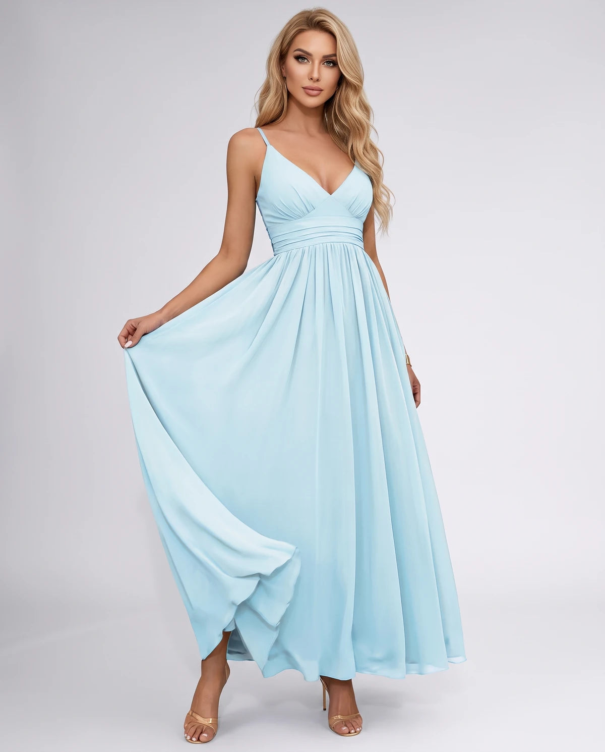 Pavlina Maxi Dress — Light Blue