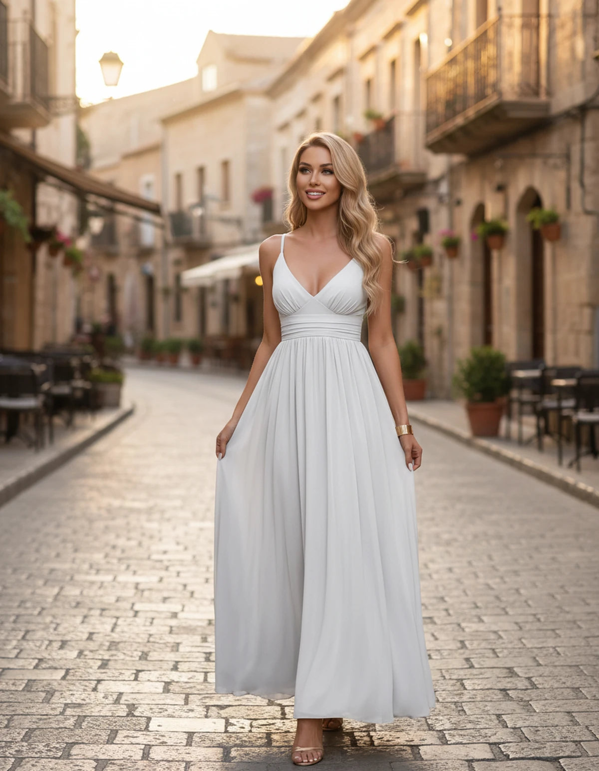 Pavlina Maxi Dress — White | SKU: SD-94482-white-2,SD-94482-white-4,SD-94482-white-6,SD-94482-white-8,SD-94482-white-10,SD-94482-white-12,SD-94482-white-14,SD-94482-white-16,SD-94482-white-16W,SD-94482-white-18W,SD-94482-white-20W,SD-94482-white-22W