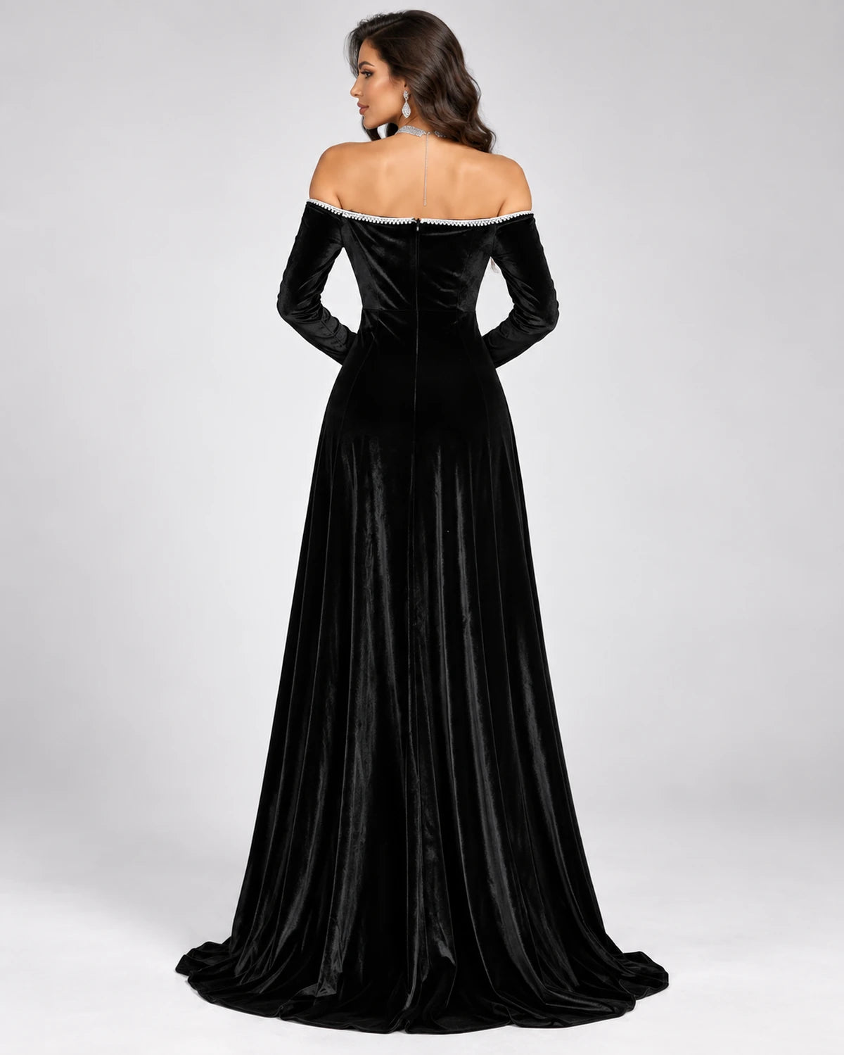 Perpetua Maxi Dress — Black | SKU: SD-51384-black-XS,SD-51384-black-S,SD-51384-black-M,SD-51384-black-L,SD-51384-black-XL