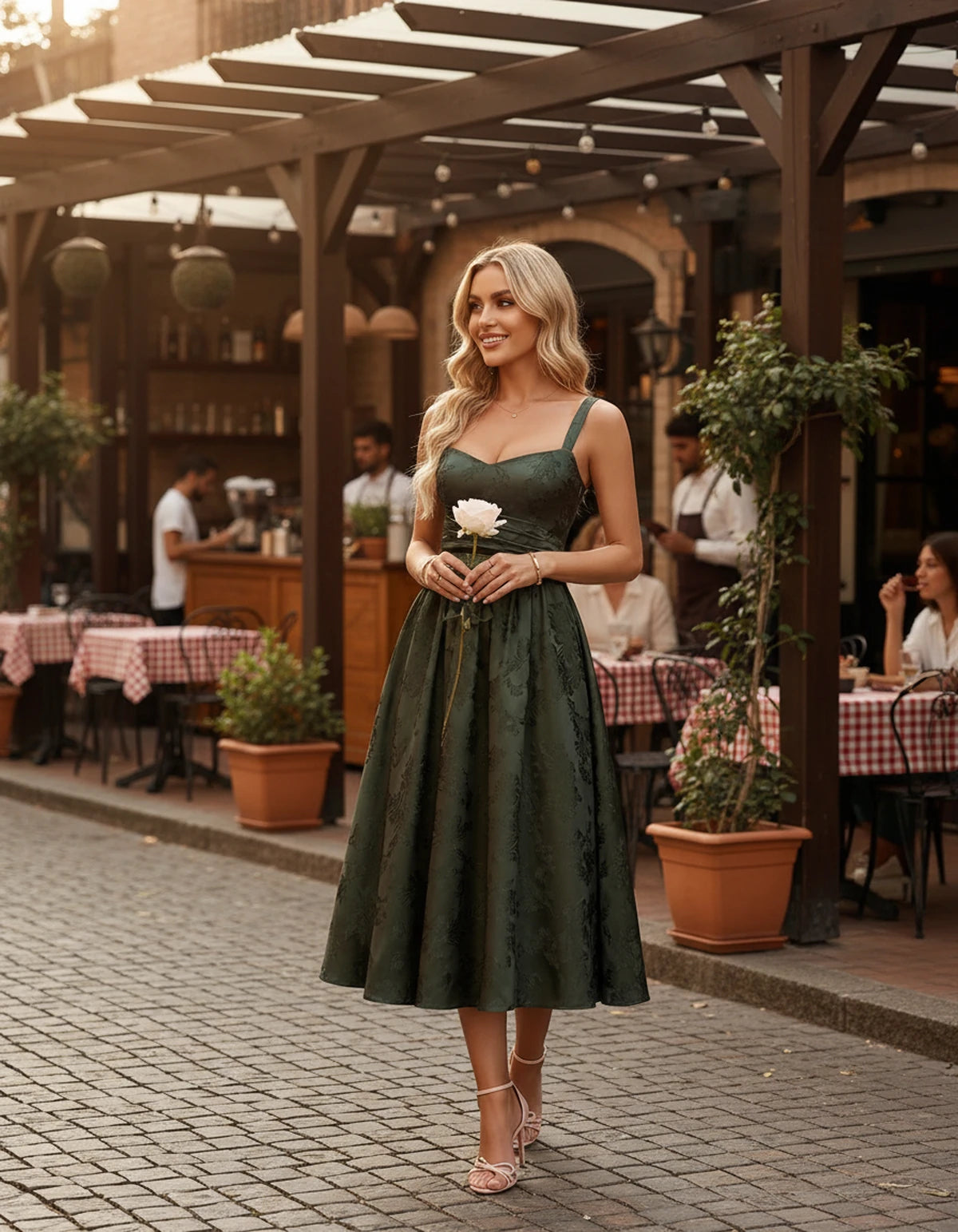 Pervenche Midi Dresses — Black | SKU: SD-57377-black-2,SD-57377-black-4,SD-57377-black-6,SD-57377-black-8,SD-57377-black-10,SD-57377-black-12,SD-57377-black-14,SD-57377-black-16,SD-57377-black-16W,SD-57377-black-18W,SD-57377-black-20W,SD-57377-black-22W