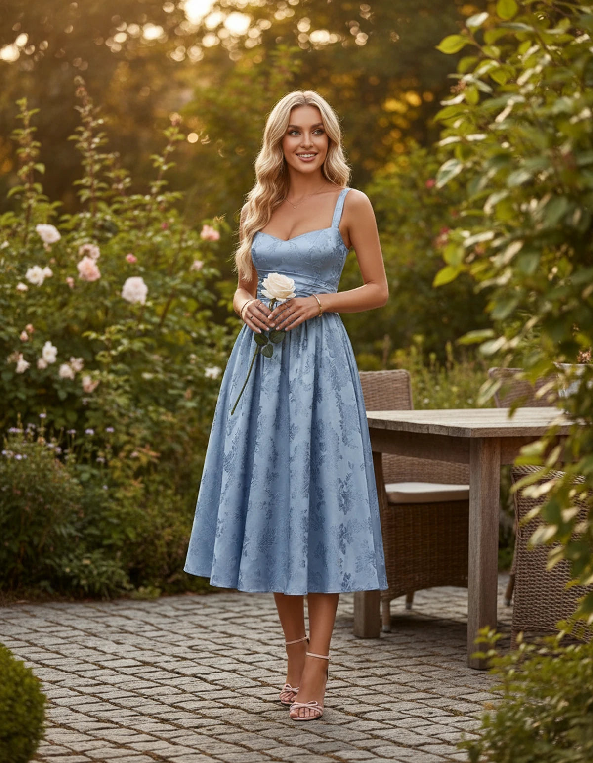 Pervenche Midi Dresses — Dusty Blue | SKU: SD-57377-dustyblue-2,SD-57377-dustyblue-4,SD-57377-dustyblue-6,SD-57377-dustyblue-8,SD-57377-dustyblue-10,SD-57377-dustyblue-12,SD-57377-dustyblue-14,SD-57377-dustyblue-16,SD-57377-dustyblue-16W,SD-57377-dustyblue-18W,SD-57377-dustyblue-20W,SD-57377-dustyblue-22W