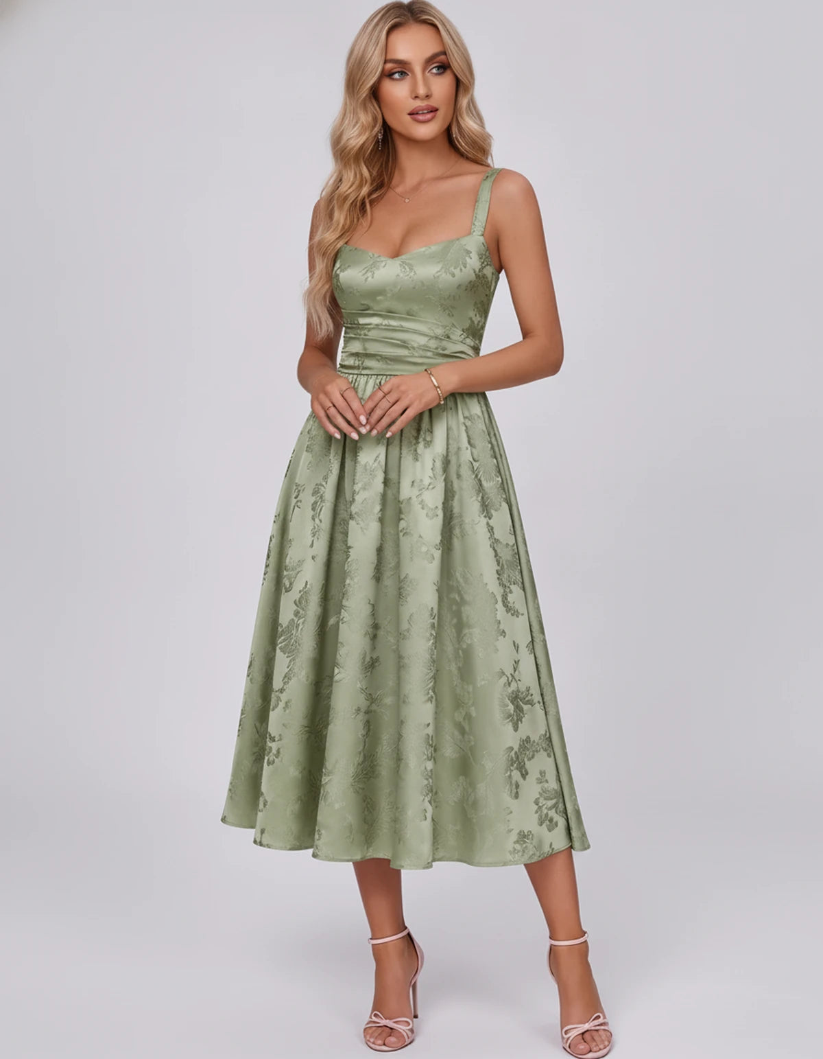 Pervenche Midi Dresses — Dusty Sage | SKU: SD-57377-dustysage-2,SD-57377-dustysage-4,SD-57377-dustysage-6,SD-57377-dustysage-8,SD-57377-dustysage-10,SD-57377-dustysage-12,SD-57377-dustysage-14,SD-57377-dustysage-16,SD-57377-dustysage-16W,SD-57377-dustysage-18W,SD-57377-dustysage-20W,SD-57377-dustysage-22W