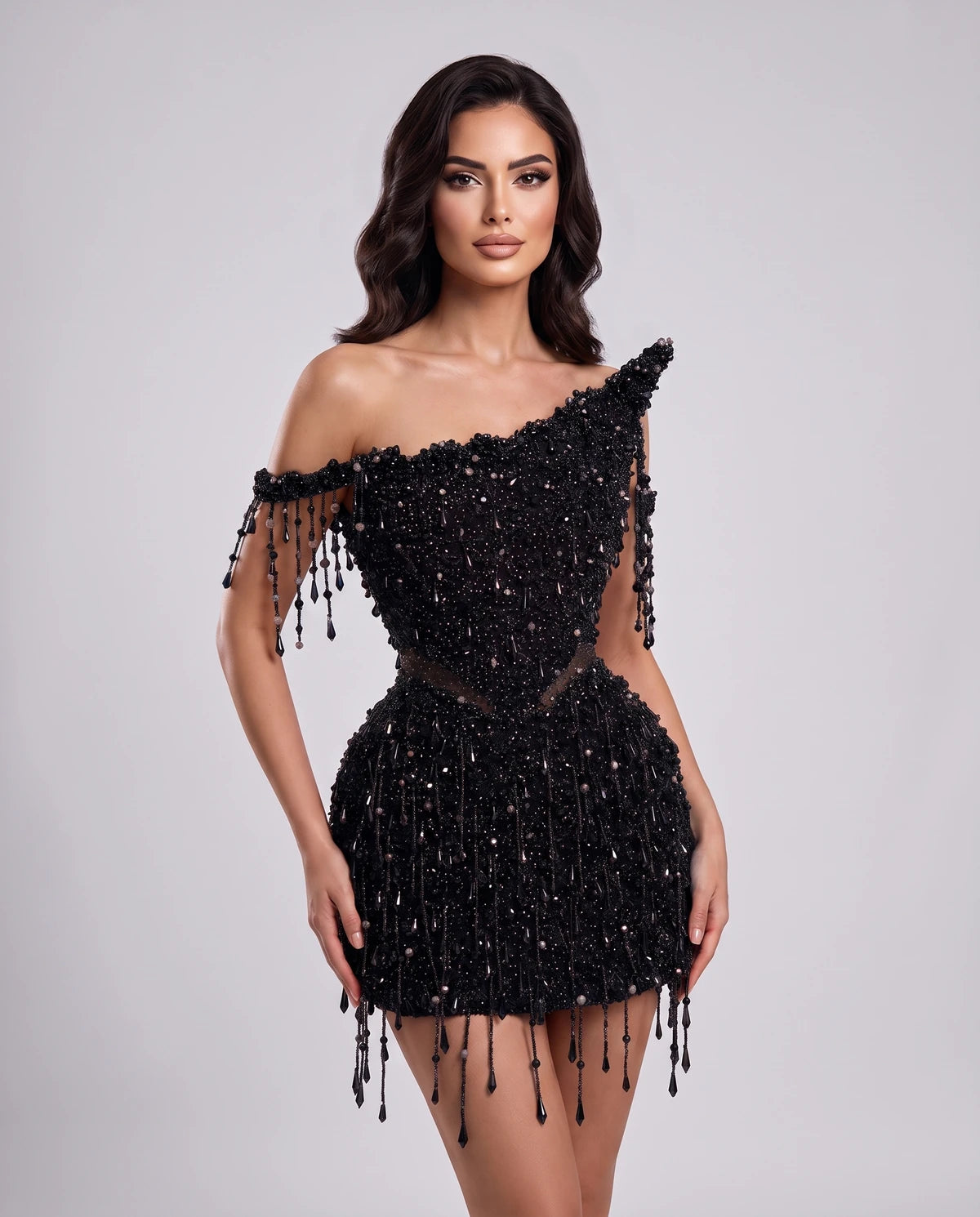 Petrichor Mini Dress — Model Color Black