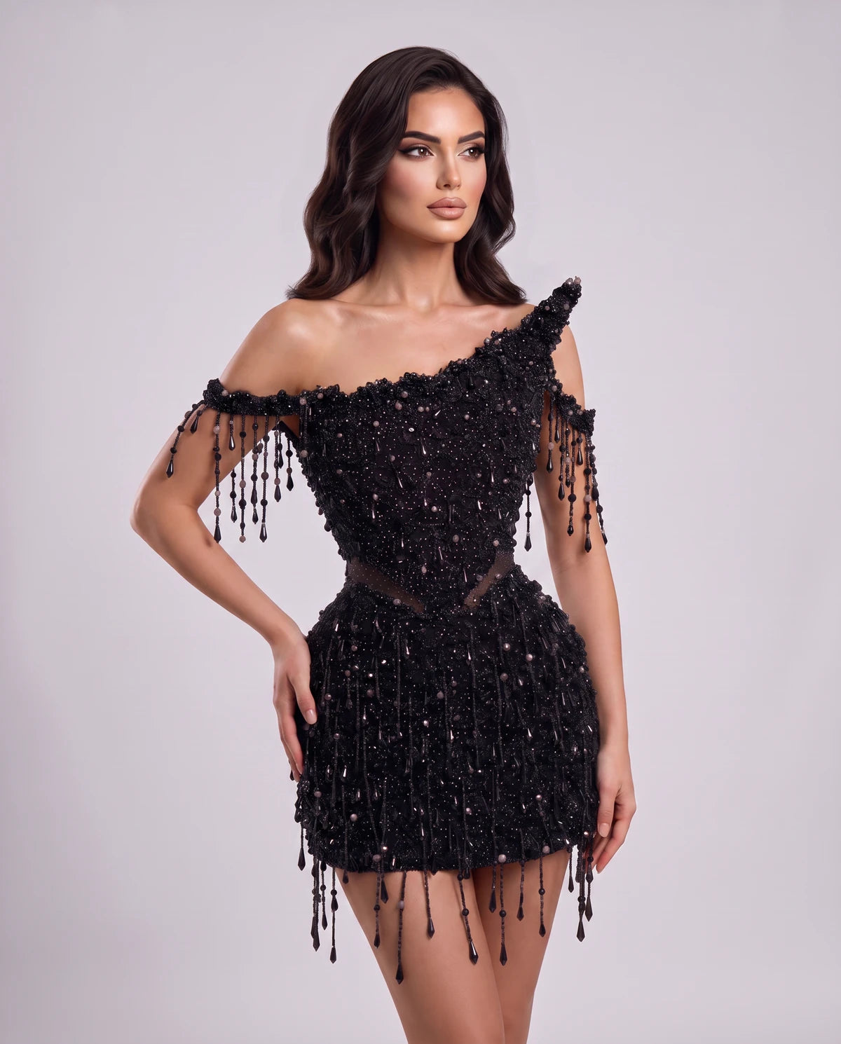 Petrichor Mini Dress — Model Color Black | SKU: SD-73560-modelcolorblack-2,SD-73560-modelcolorblack-4,SD-73560-modelcolorblack-6,SD-73560-modelcolorblack-8,SD-73560-modelcolorblack-10,SD-73560-modelcolorblack-12,SD-73560-modelcolorblack-14,SD-73560-modelcolorblack-16,SD-73560-modelcolorblack-16W,SD-73560-modelcolorblack-18W,SD-73560-modelcolorblack-20W,SD-73560-modelcolorblack-22W