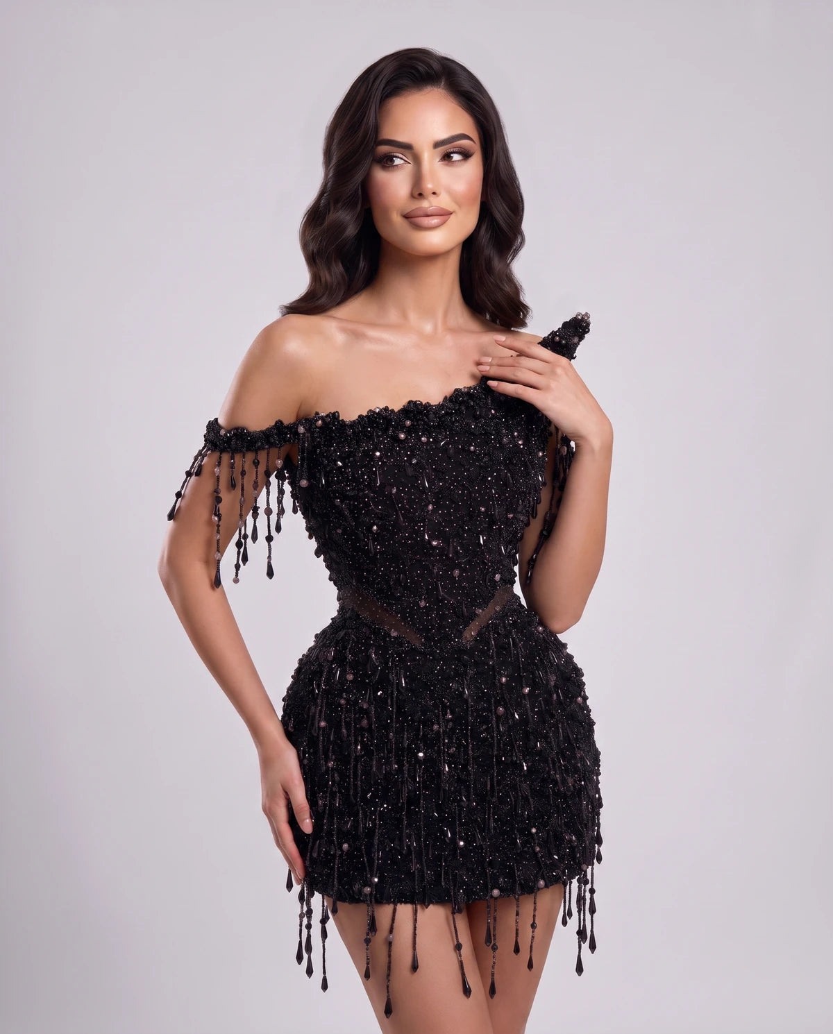 Petrichor Mini Dress — Model Color Black | SKU: SD-73560-modelcolorblack-2,SD-73560-modelcolorblack-4,SD-73560-modelcolorblack-6,SD-73560-modelcolorblack-8,SD-73560-modelcolorblack-10,SD-73560-modelcolorblack-12,SD-73560-modelcolorblack-14,SD-73560-modelcolorblack-16,SD-73560-modelcolorblack-16W,SD-73560-modelcolorblack-18W,SD-73560-modelcolorblack-20W,SD-73560-modelcolorblack-22W