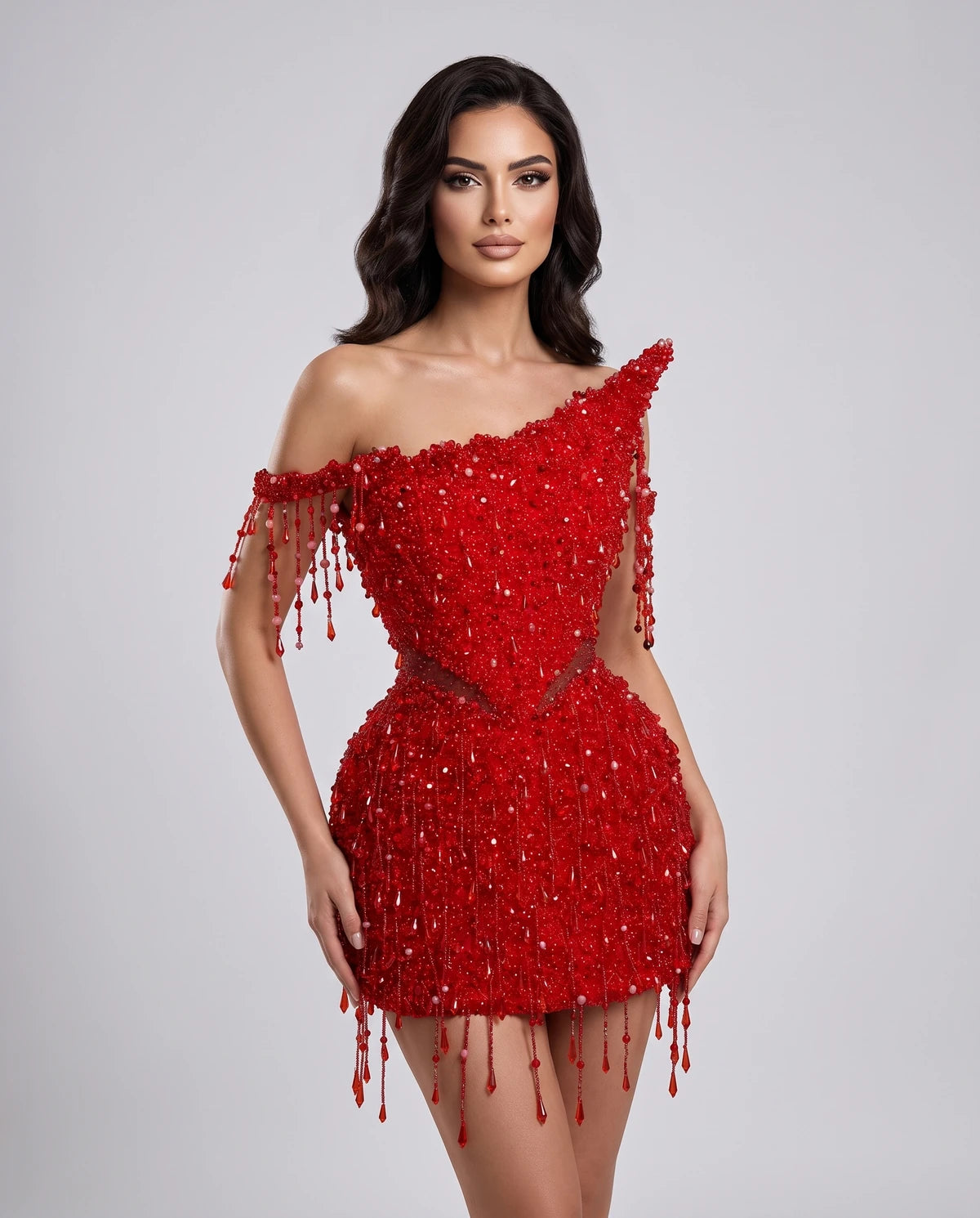 Petrichor Mini Dress — Model Color Red
