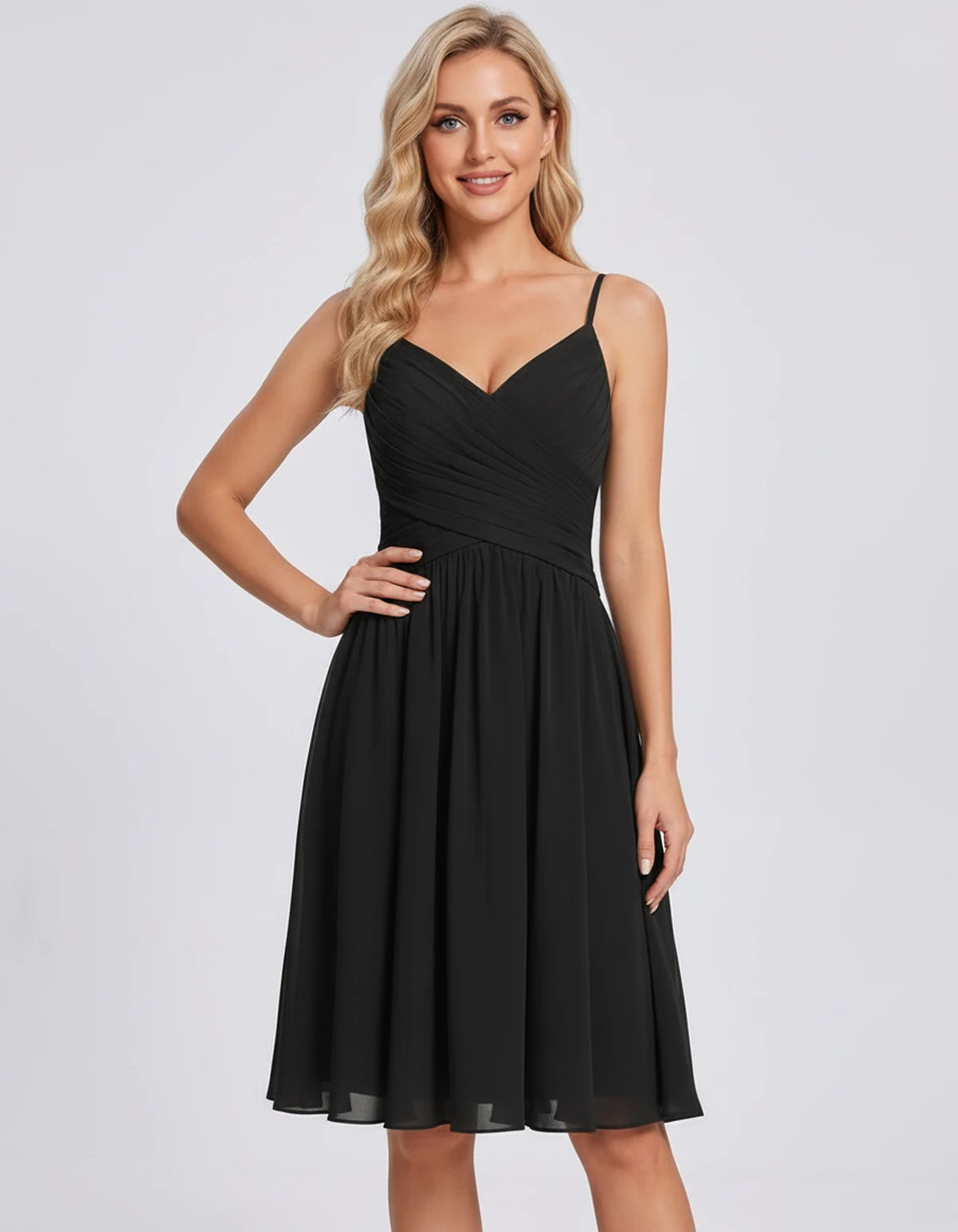 Petronella Mini Dress — Black | SKU: SD-24392-black-2,SD-24392-black-4,SD-24392-black-6,SD-24392-black-8,SD-24392-black-10,SD-24392-black-12,SD-24392-black-14,SD-24392-black-16,SD-24392-black-16W,SD-24392-black-18W,SD-24392-black-20W,SD-24392-black-22W