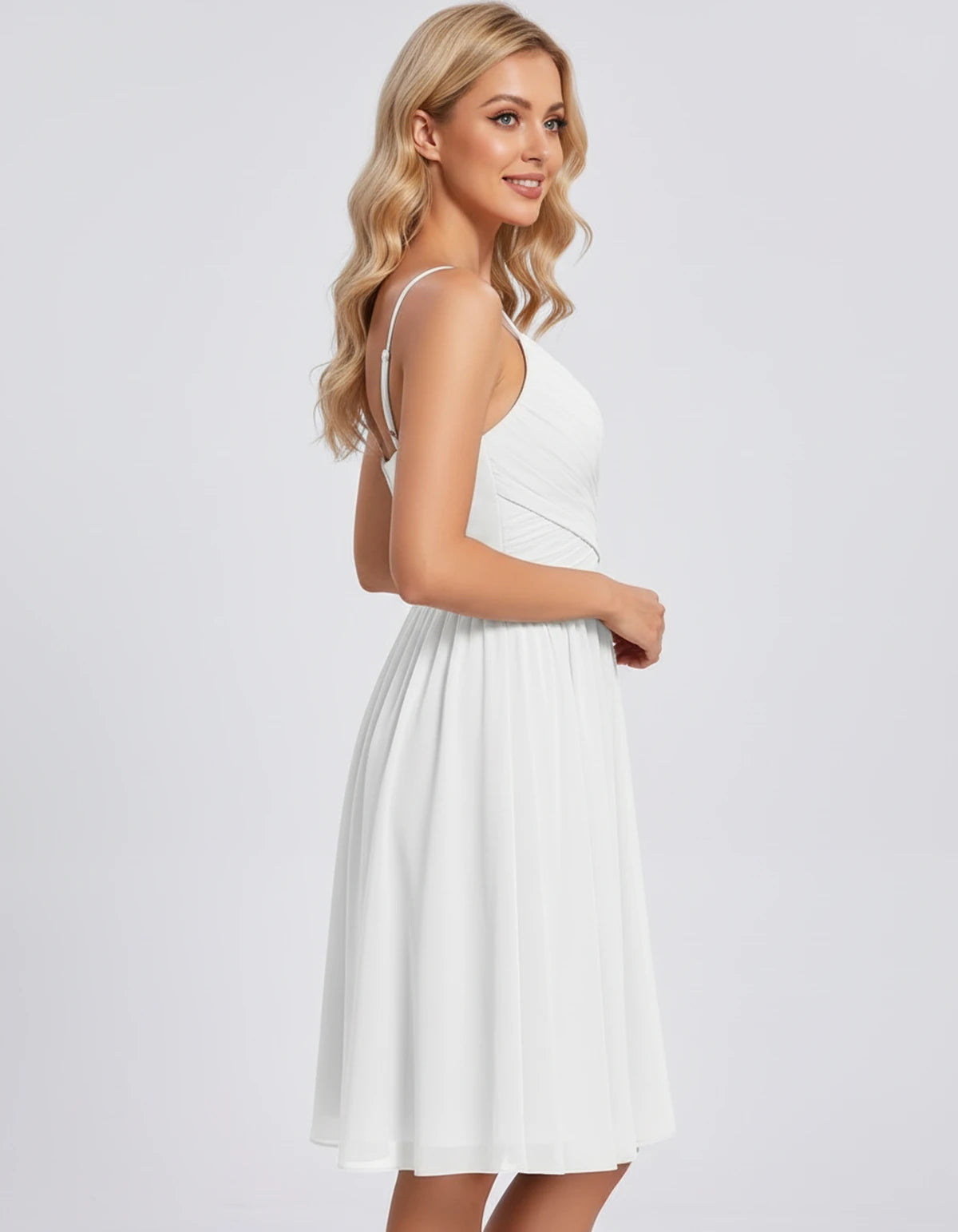Petronella Mini Dress — White | SKU: SD-24392-white-2,SD-24392-white-4,SD-24392-white-6,SD-24392-white-8,SD-24392-white-10,SD-24392-white-12,SD-24392-white-14,SD-24392-white-16,SD-24392-white-16W,SD-24392-white-18W,SD-24392-white-20W,SD-24392-white-22W