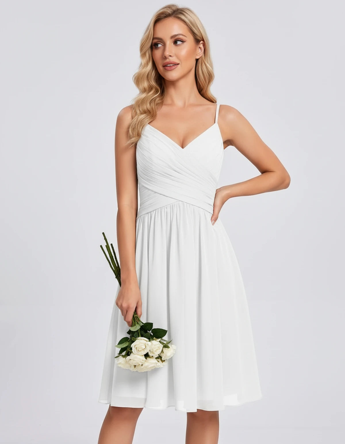 Petronella Mini Dress — White | SKU: SD-24392-white-2,SD-24392-white-4,SD-24392-white-6,SD-24392-white-8,SD-24392-white-10,SD-24392-white-12,SD-24392-white-14,SD-24392-white-16,SD-24392-white-16W,SD-24392-white-18W,SD-24392-white-20W,SD-24392-white-22W