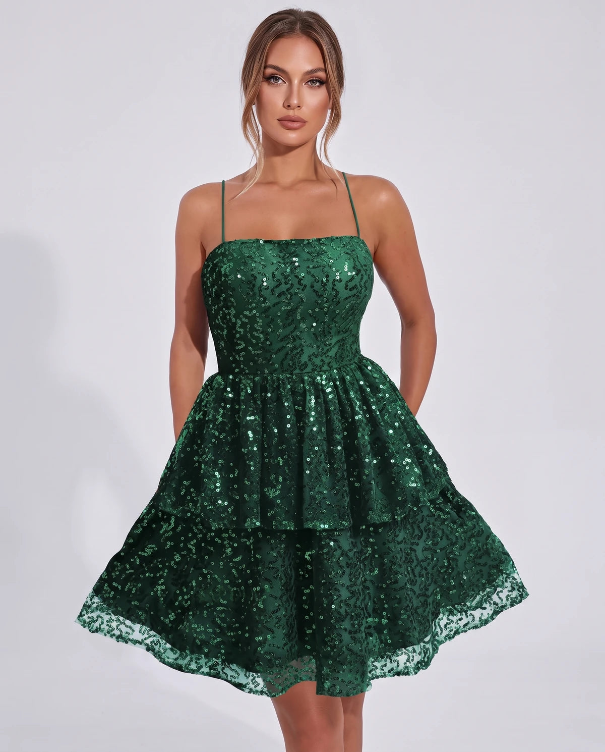 Pierrette Mini Dress — Emerald Green