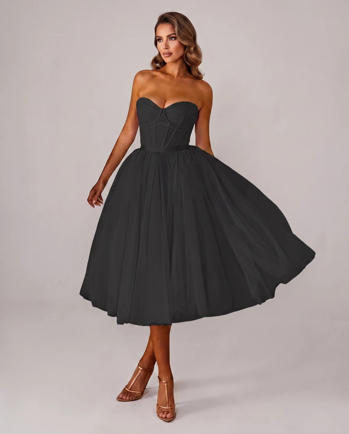 Pomona Midi Dresses — Black