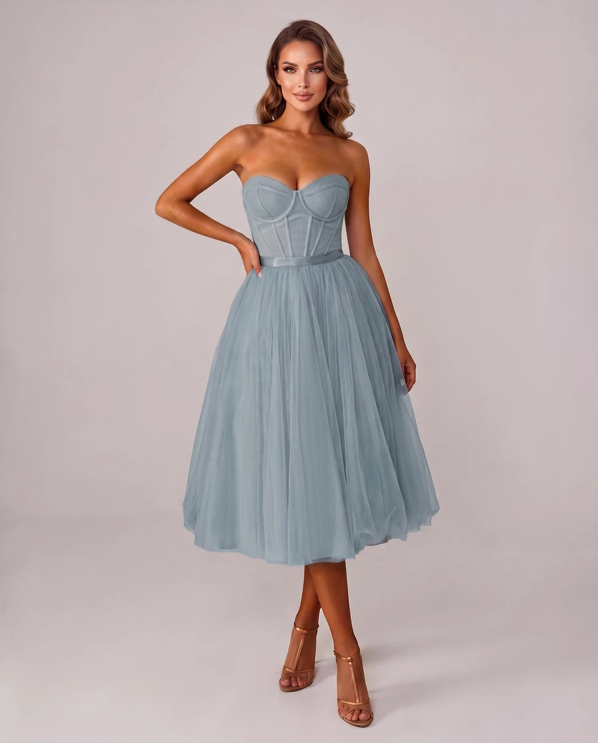 Pomona Midi Dresses — Dusty Blue | SKU: SD-38566-dustyblue-2,SD-38566-dustyblue-4,SD-38566-dustyblue-6,SD-38566-dustyblue-8,SD-38566-dustyblue-10,SD-38566-dustyblue-12,SD-38566-dustyblue-14,SD-38566-dustyblue-14W,SD-38566-dustyblue-16,SD-38566-dustyblue-16W,SD-38566-dustyblue-18W,SD-38566-dustyblue-20W